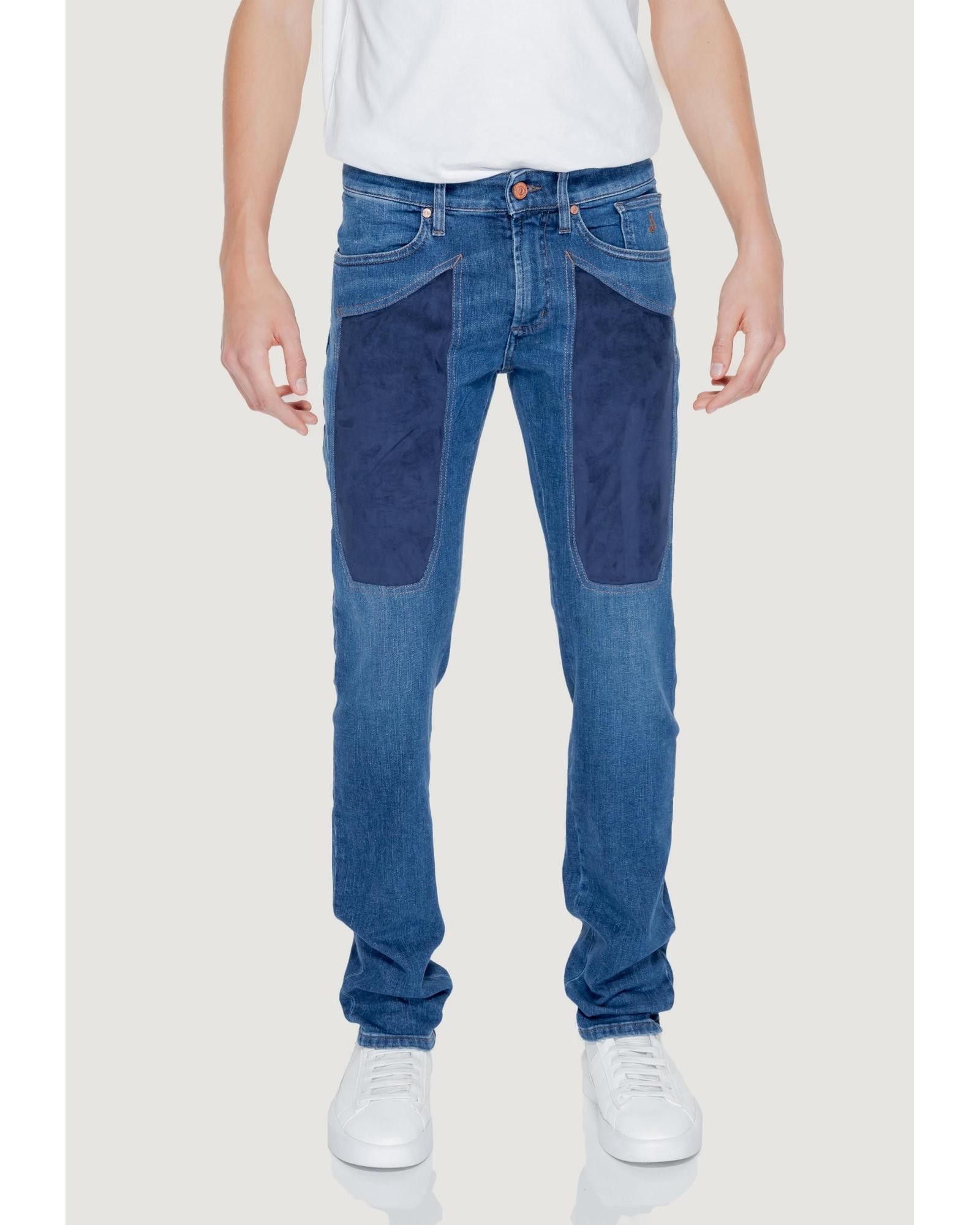 image of Jeckerson Plain Jeans With Zip And Button Fastening in Blue, Men's (Size 31)
