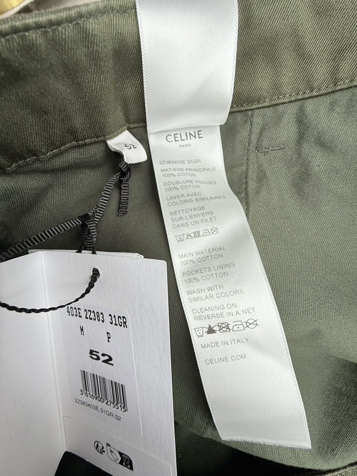 Celine Celine green cargo shorts with Celine logo straps 52 Hedi Size US 36 / EU 52 - 25 Thumbnail