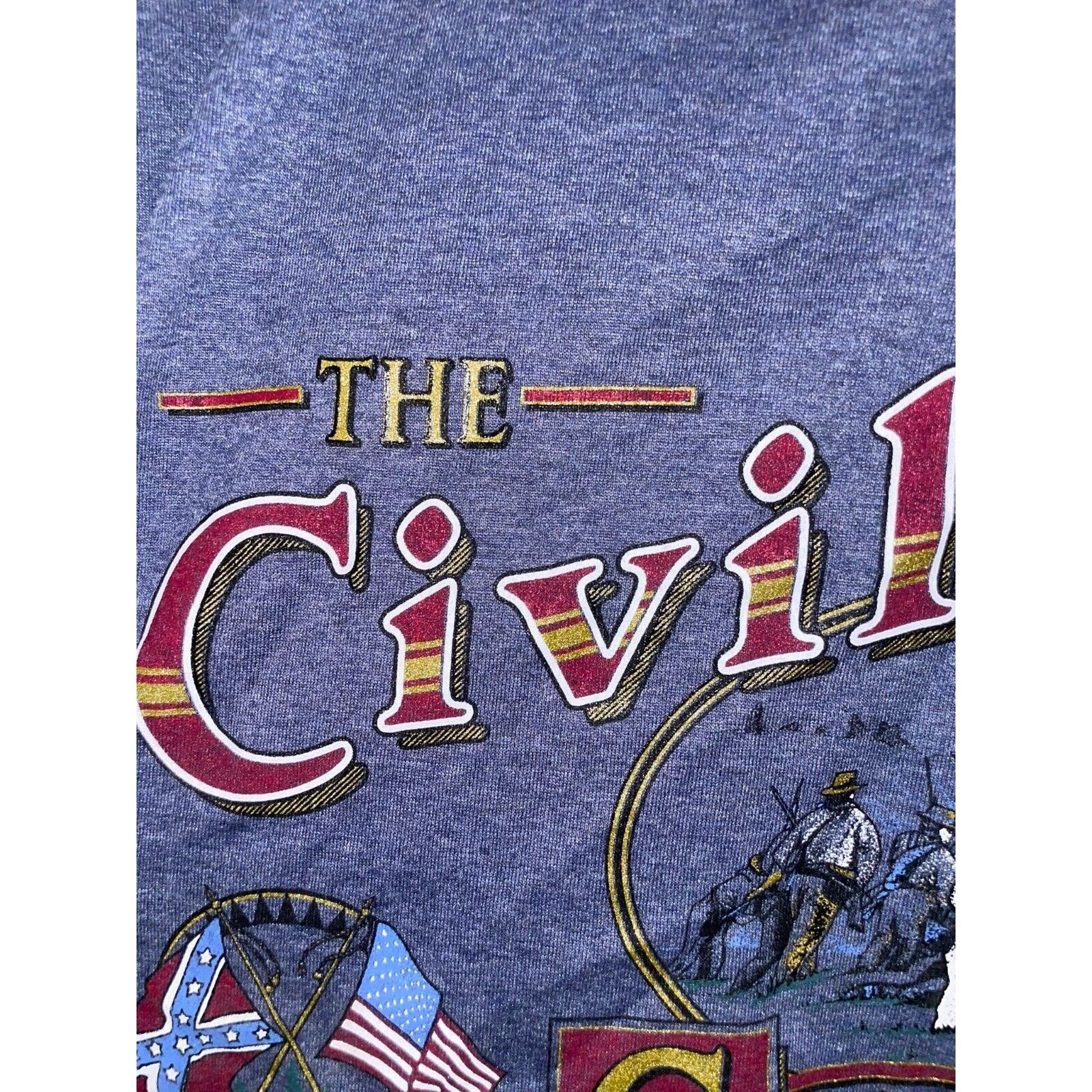 Jerzees Vintage The Civil War Shirt Gettysburg Blue Tee 90s VTG L Size US L / EU 52-54 / 3 - 4 Thumbnail