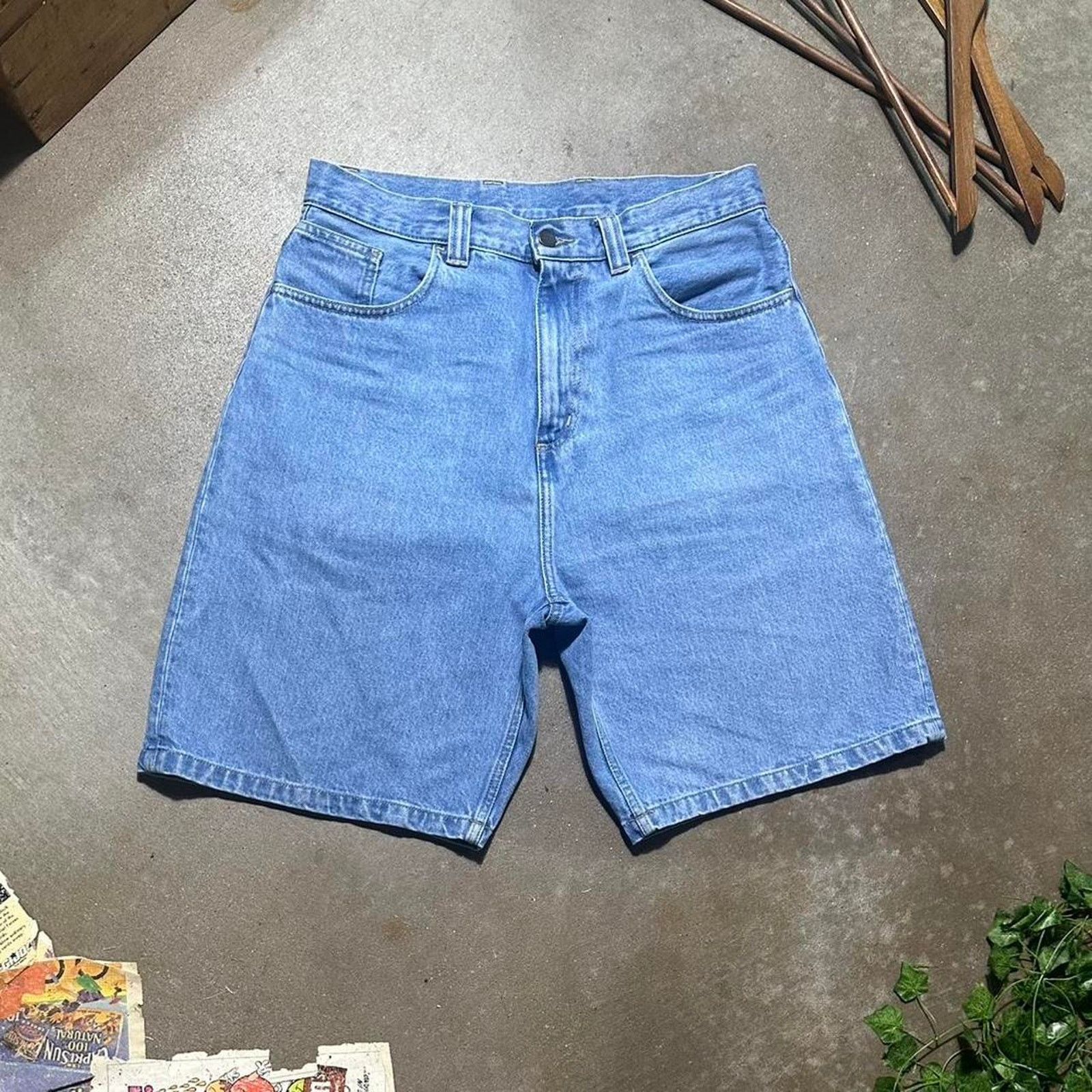 Carhartt Wip Carhartt WIP Blue Stone Bleached Brandon Shorts Mens Small Size US 33 - 2 Thumbnail