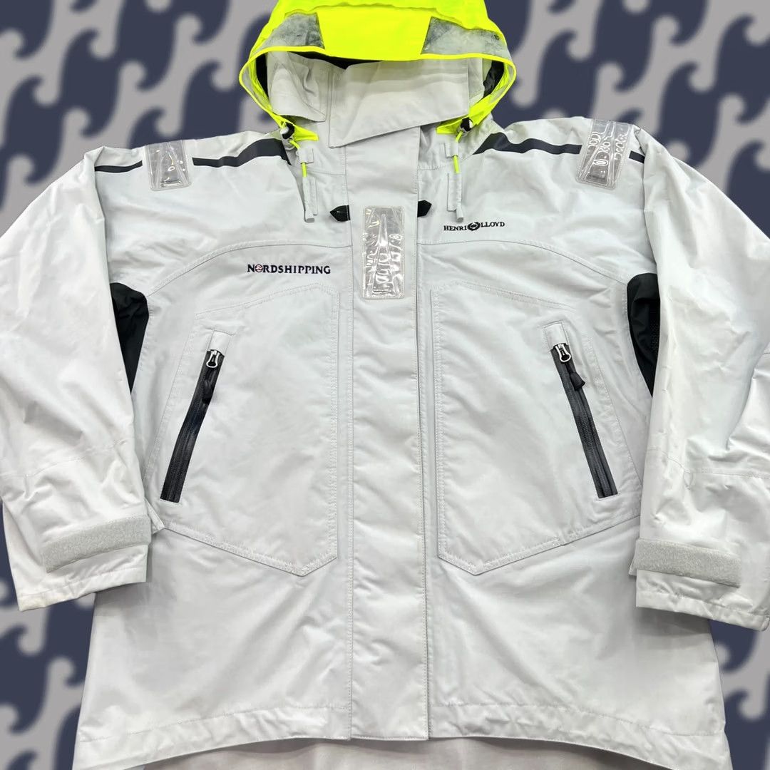 Henri Lloyd Henry Lloyd TP2 Alpha Yachting Womens Jacket XL Hooded Windbreaker Water Resistant Gray Pattern Solid Full Zip Pockets Casual Size XL / US 12-14 / IT 48-50 - 1 Thumbnail