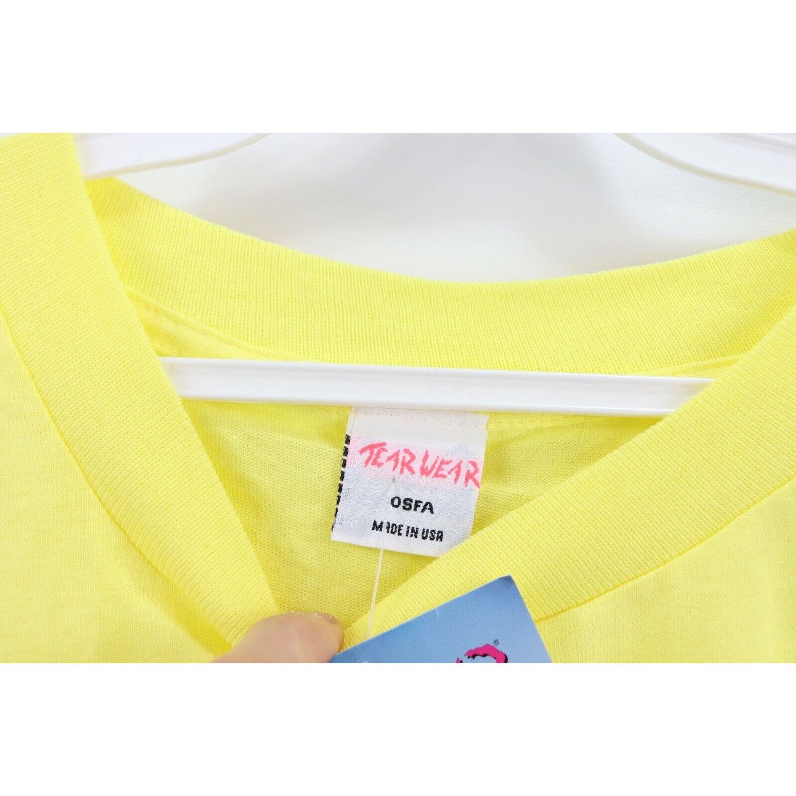 Vintage NOS Vintage 90s Streetwear Cut Fringed Crop Top T-Shirt Size US L / EU 52-54 / 3 - 7 Thumbnail