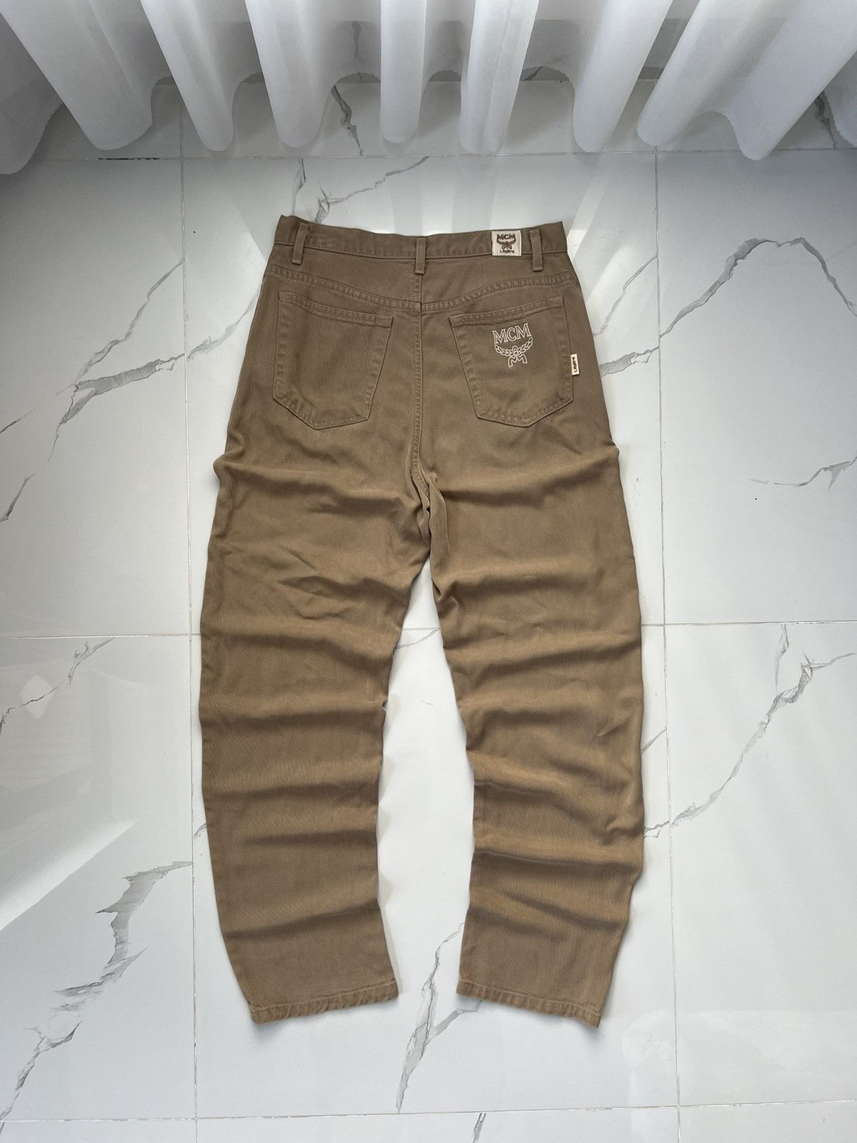 90’s MCM RARE OLD MONEY RETRO PANTS BIG POCKET LOGO Y2K