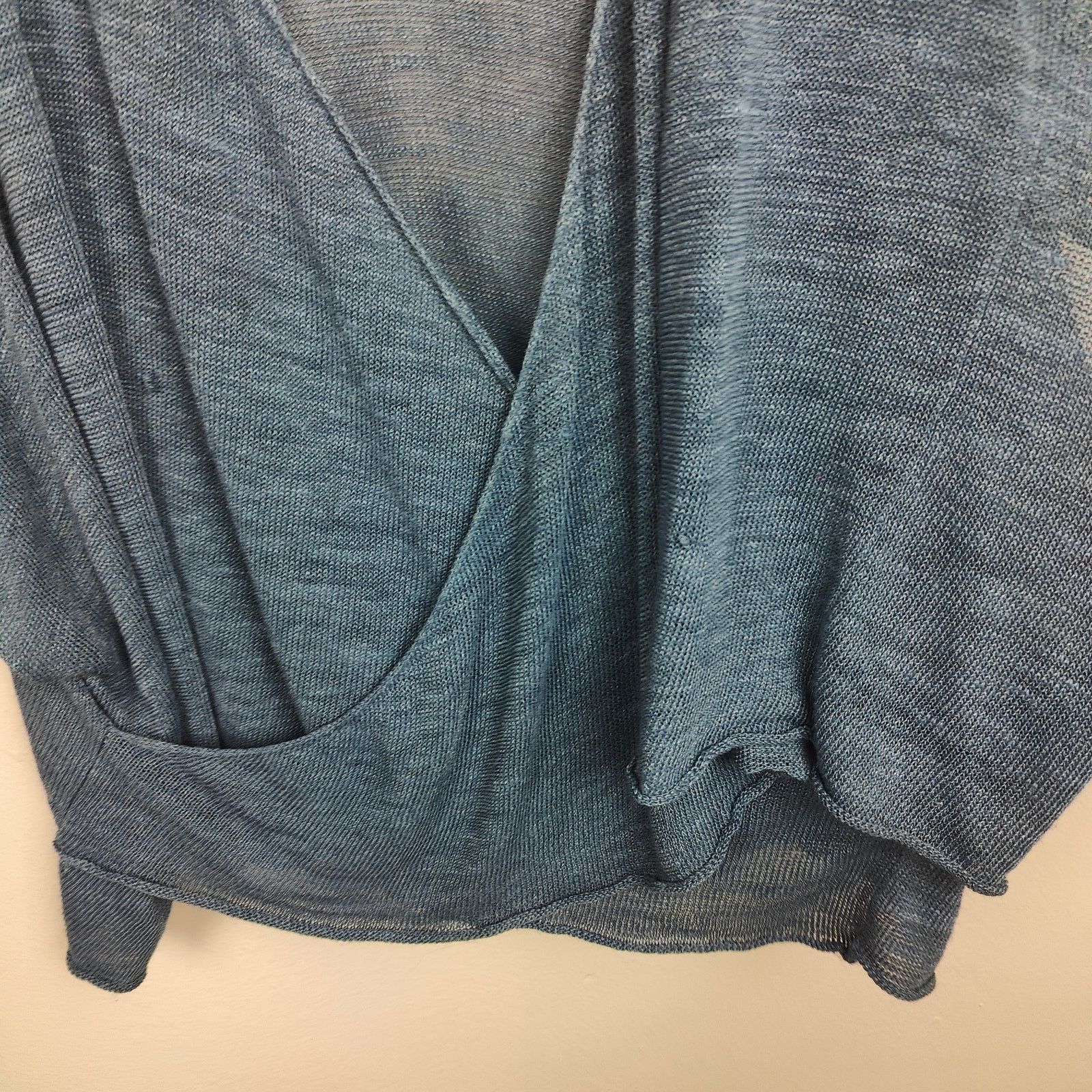 eskandar Eskandar Linen Blend Top Womens One Size Blue Open Knit Size ONE SIZE - 4 Thumbnail