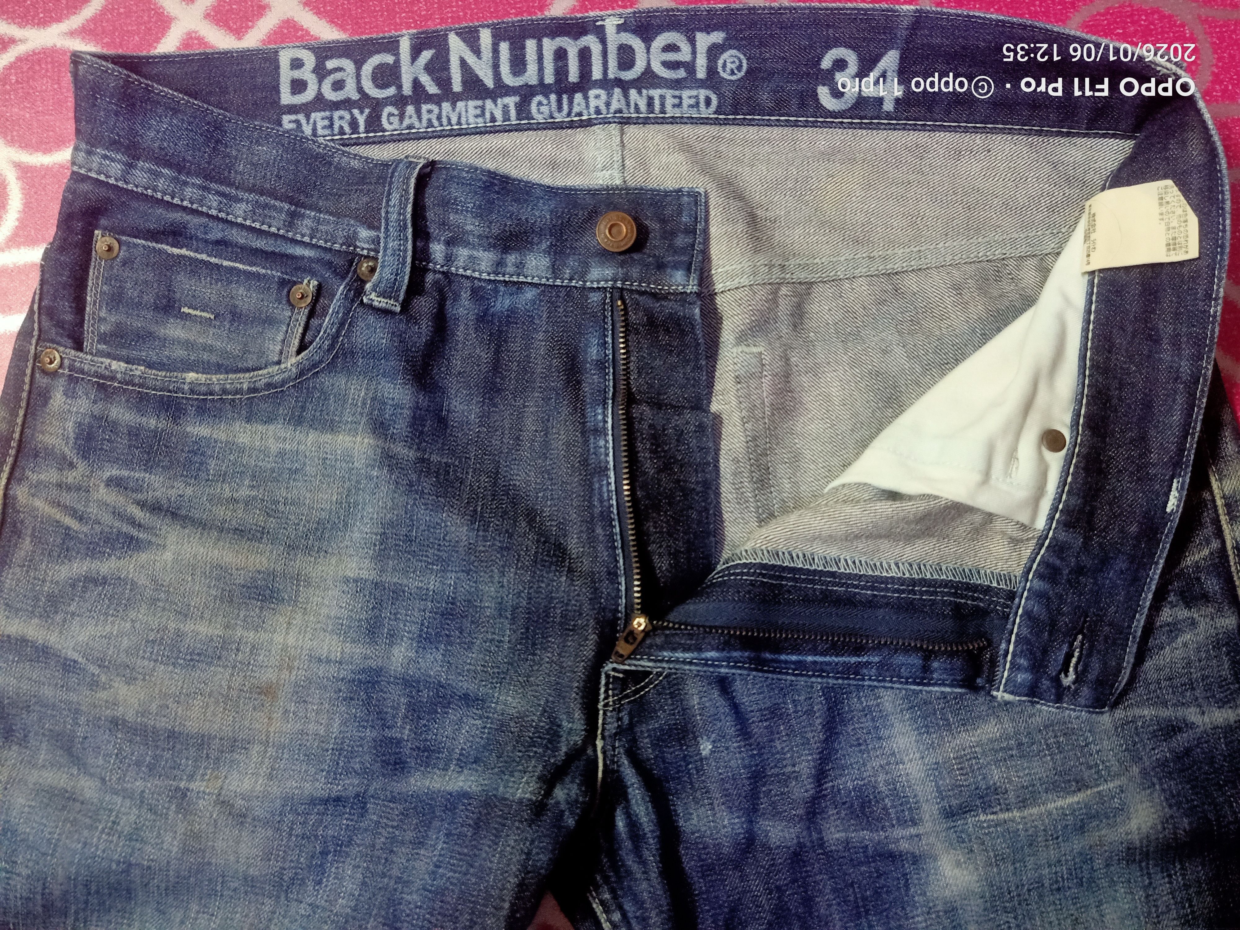 Japanese Brand 🌟Back Number EveryGarment Gurantee Men Denim 🌟 Size US 35 - 9 Thumbnail