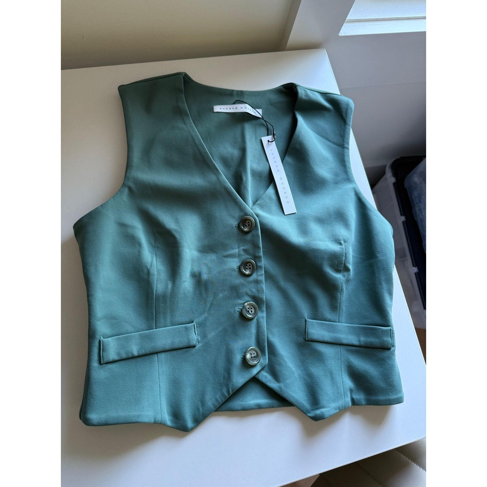 Susana Monaco $148 New Susana Monaco Button Vest - Rosemary - Small Size S / US 4 / IT 40 - 6 Thumbnail