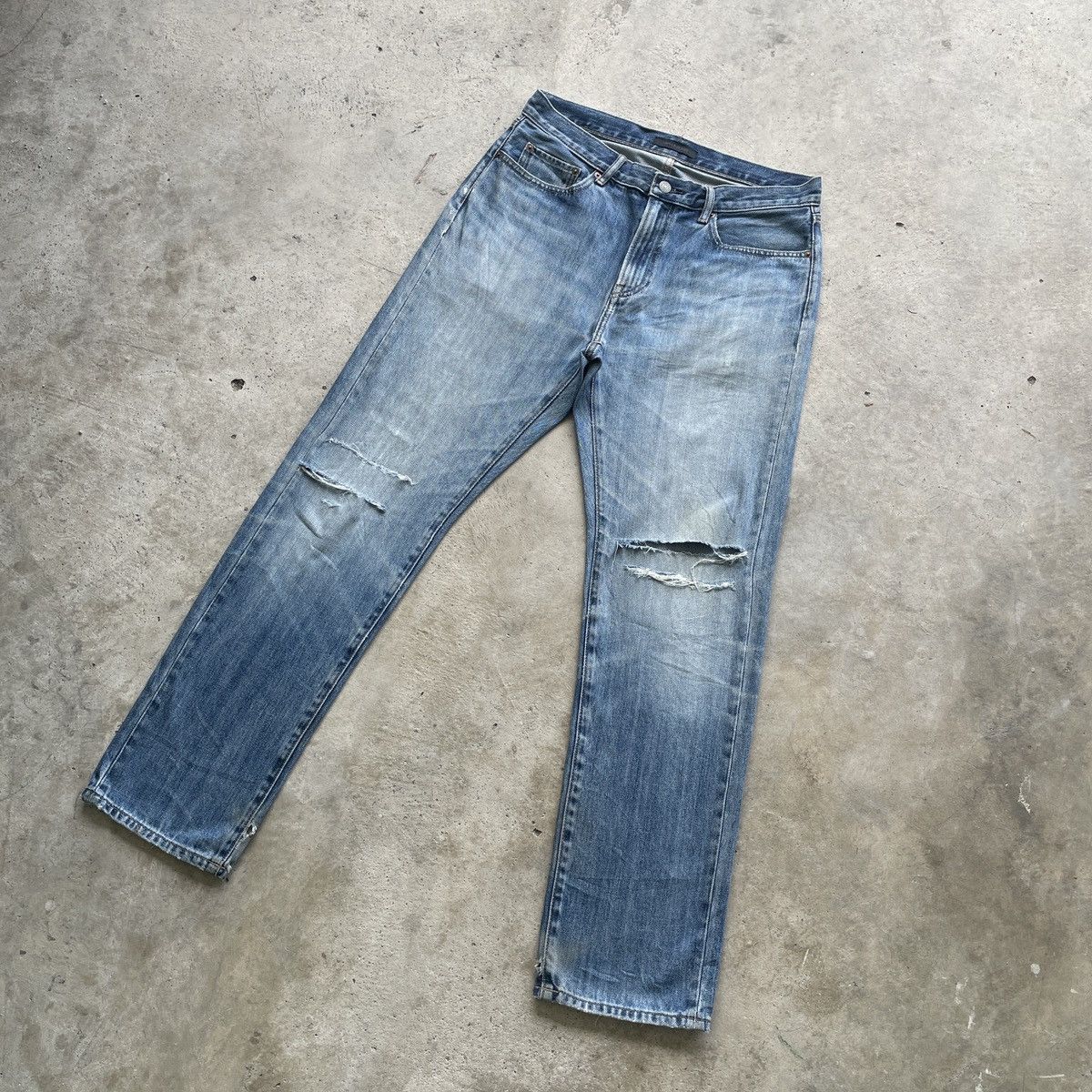 Japanese Brand W33x31 Vintage Japan Ripped Denim Distressed Pants Jeans Size US 33 - 2 Thumbnail