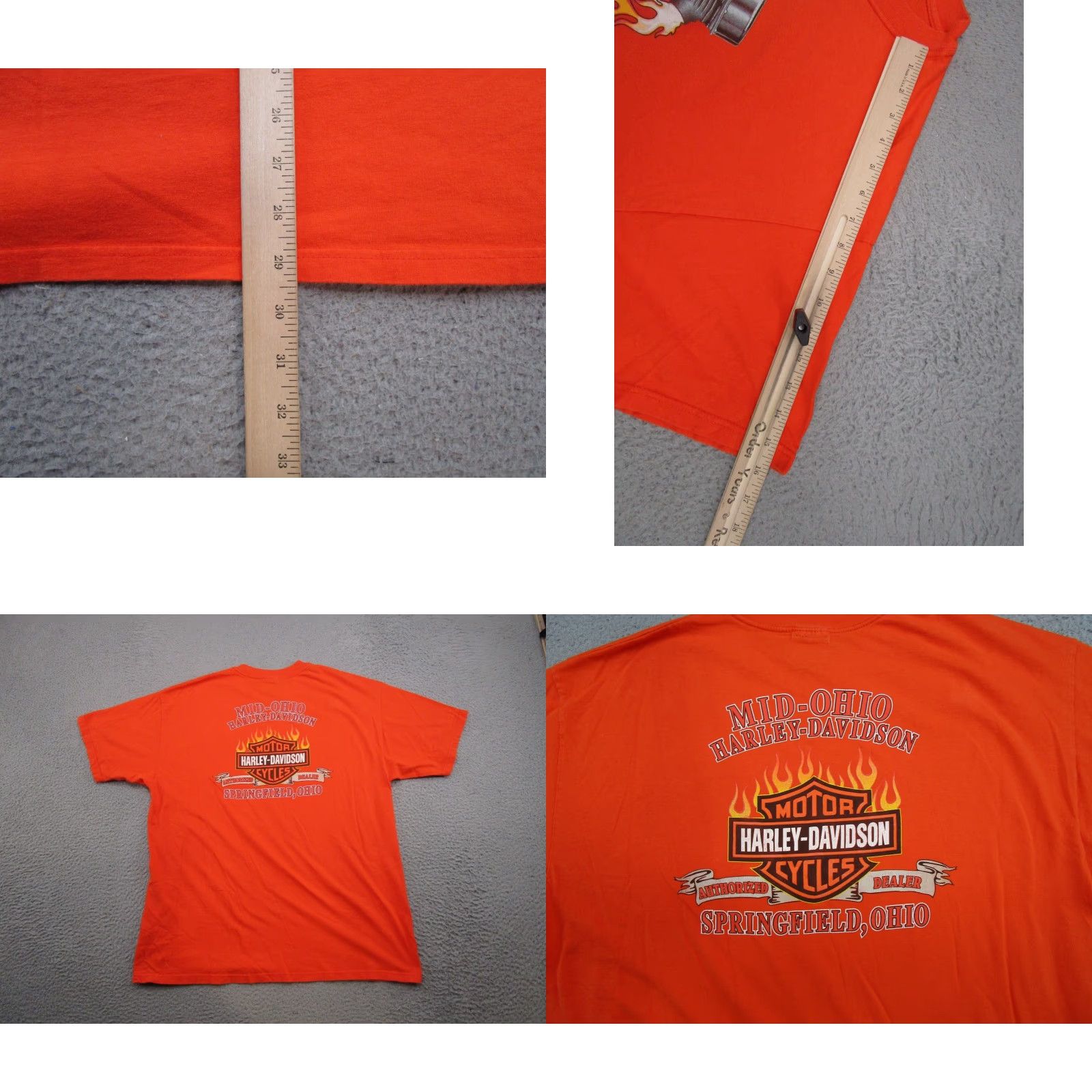 Harley Davidson VINTAGE Y2K 2001 Harley Davidson Engine Flames Double Sided Orange Shirt Size XL Size US XL / EU 56 / 4 - 8 Thumbnail