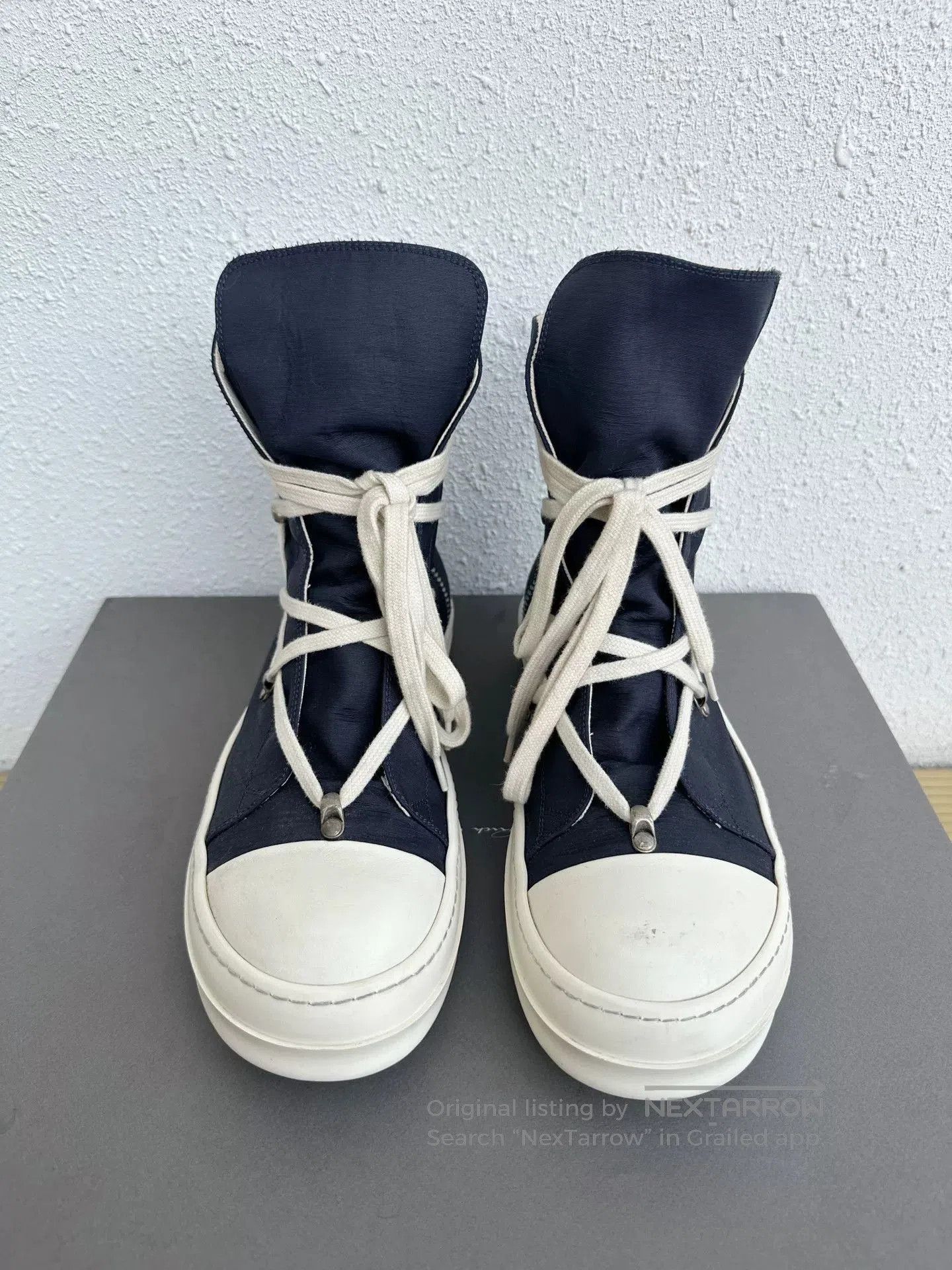 Rick Owens Drkshdw Rick Owens DRKSHDW Canvas High-Top Sneakers. Size US 9 / EU 42 - 4 Thumbnail