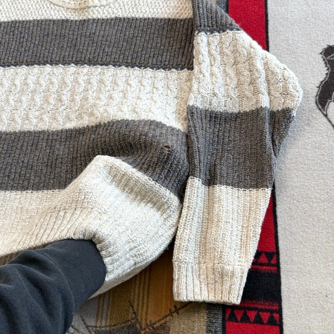 Eddie Bauer VINTAGE Eddie Bauer Pullover Knit Sweater Men’s Size S Beige Striped 90s Fisherman Casual Size US S / EU 44-46 / 1 - 6 Thumbnail