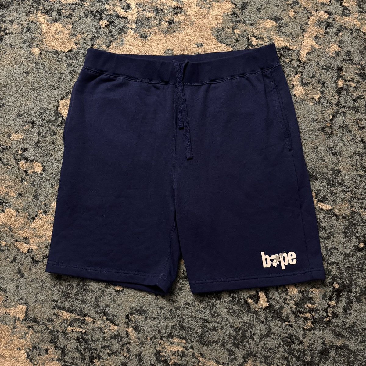 Bape Bape Mens Summer Premium Navy Cotton Shorts Size XL Size US 36 / EU 52 - 1 Thumbnail
