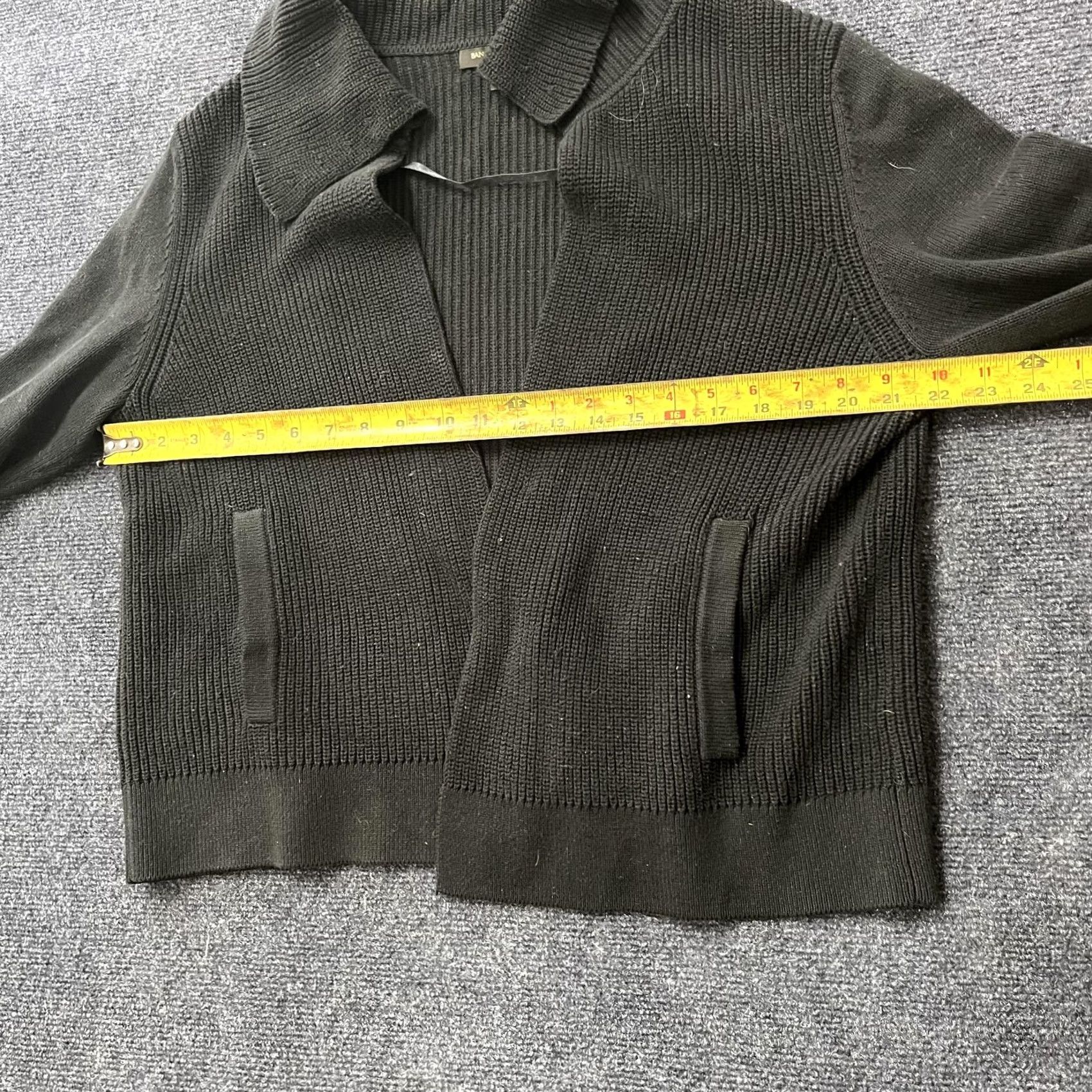 Banana Republic VINTAGE Banana Republic Cardigan Sweater Womens M Black 100% Cotton Collared Open Size M / US 6-8 / IT 42-44 - 6 Thumbnail