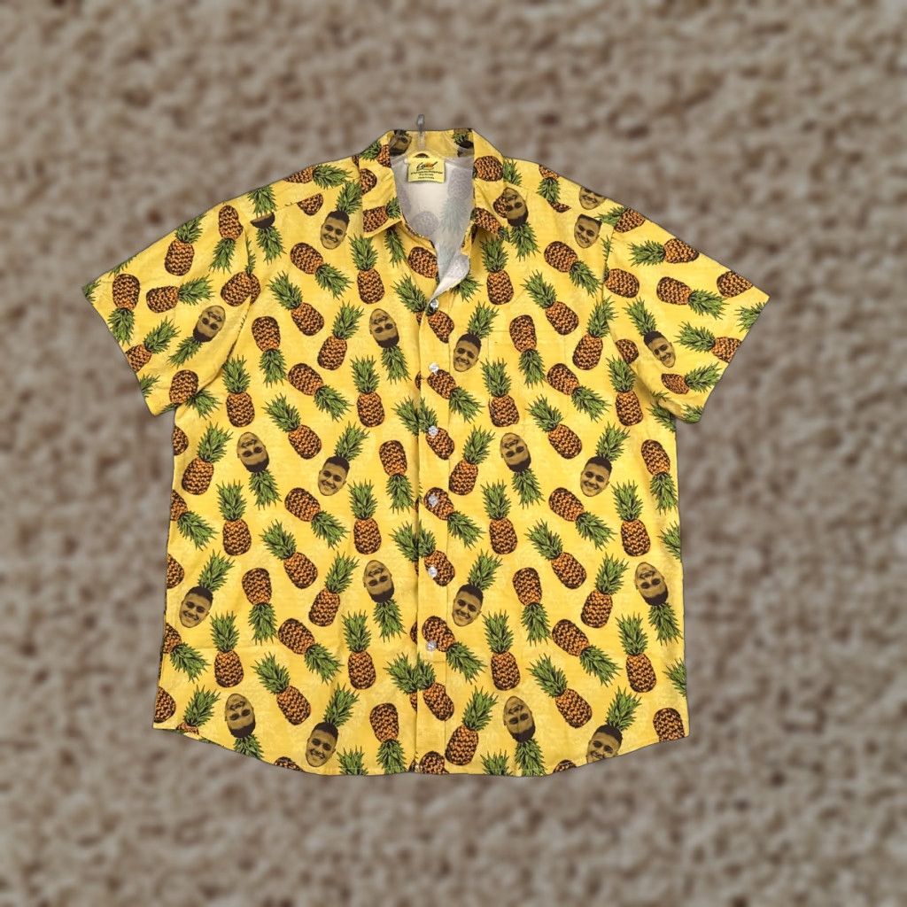 Vintage Lgnd Shirt Men 2XL XXL Yellow Pineapples Faces AOP Hawaiian Cotton Blend Polyester Blend Button-Up Casual Size US XXL / EU 58 / 5 - 1 Thumbnail