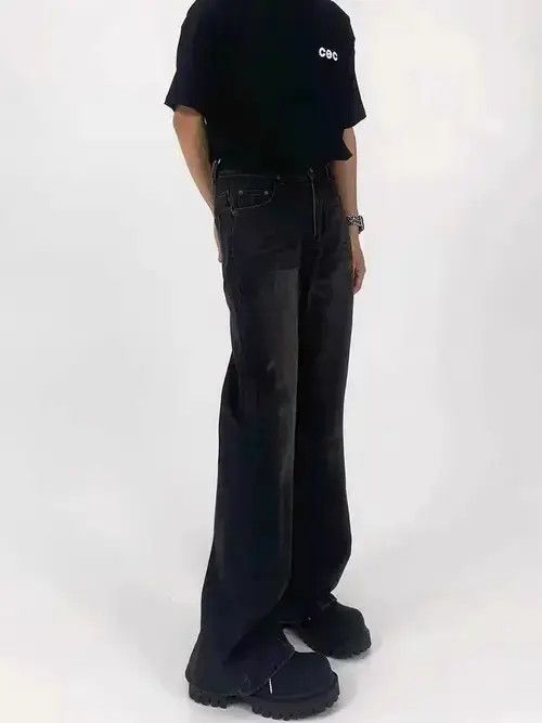 Japanese Brand × Jean High street micro flared black washed jeans Size US 32 / EU 48 - 3 Thumbnail