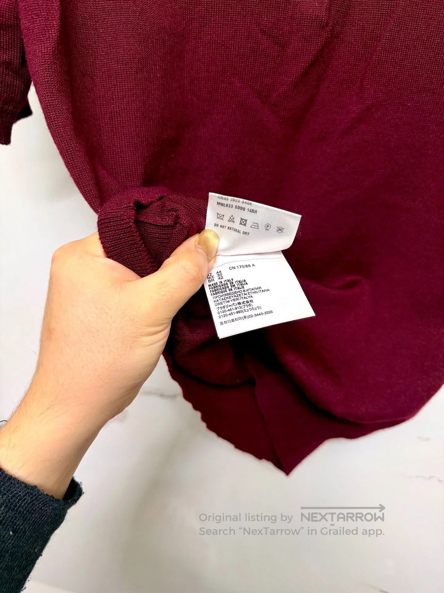 Miu Miu miumiu burgundy wool polo shirt. Size M / US 6-8 / IT 42-44 - 5 Thumbnail