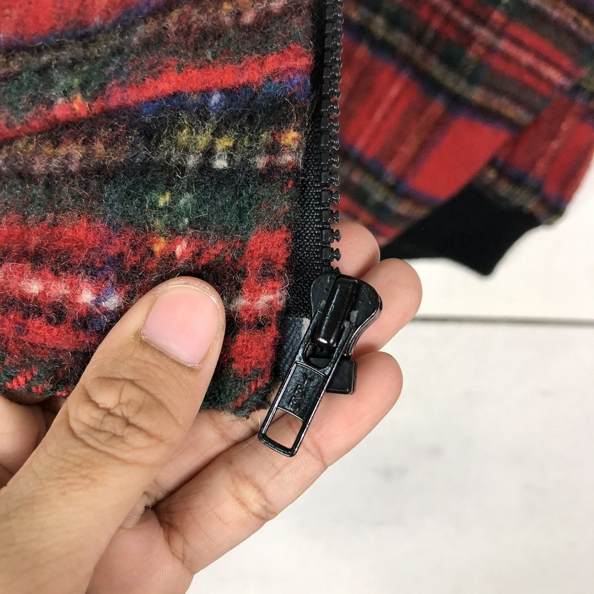 Vintage 🔥VINTAGE WOOL BOMBER JACKET MELTON USA TARTAN DESIGN CHECK Size US L / EU 52-54 / 3 - 17 Thumbnail
