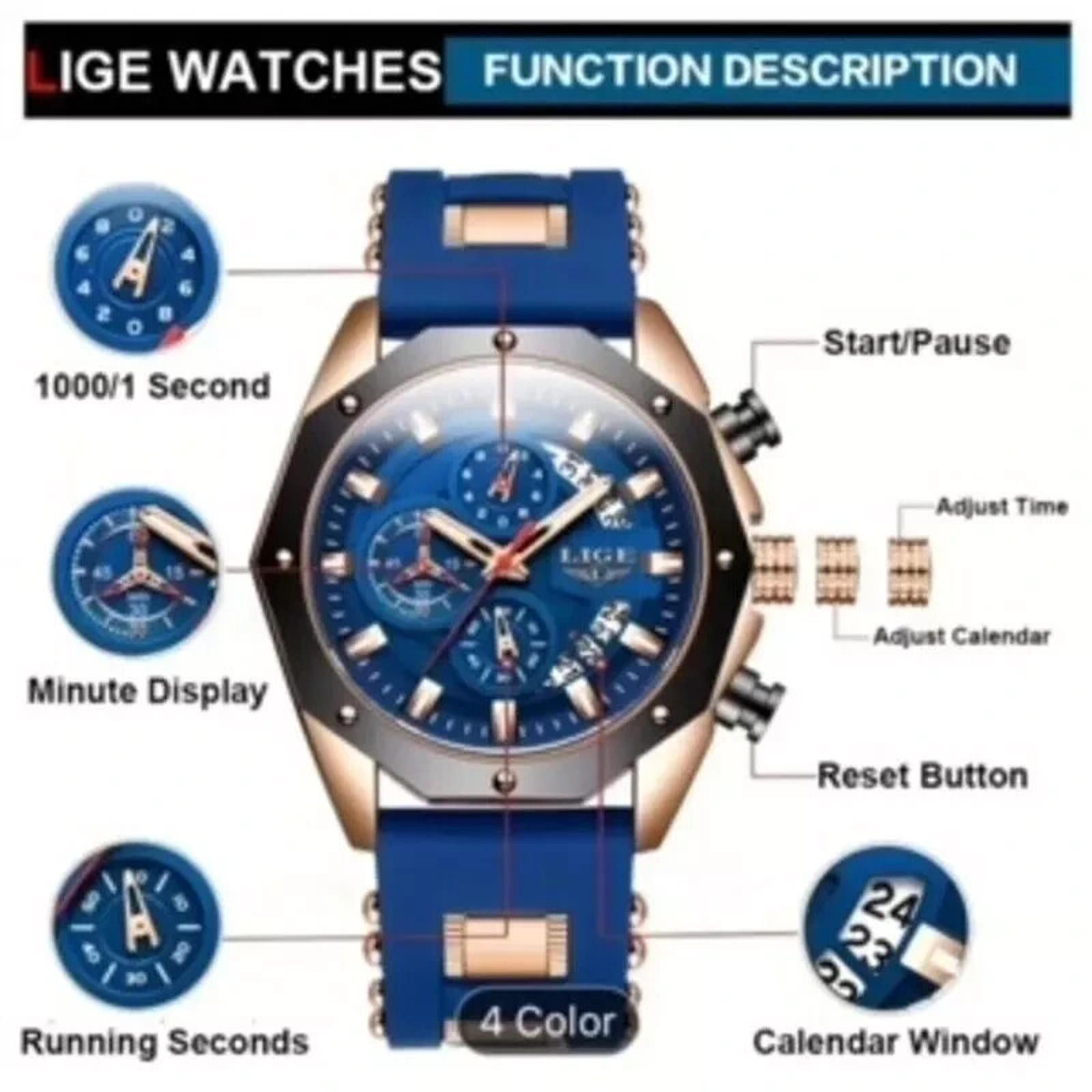 Karl Lagerfeld 2024 Premium LIGE Men's Round Chronograph Watch Size ONE SIZE - 6 Thumbnail