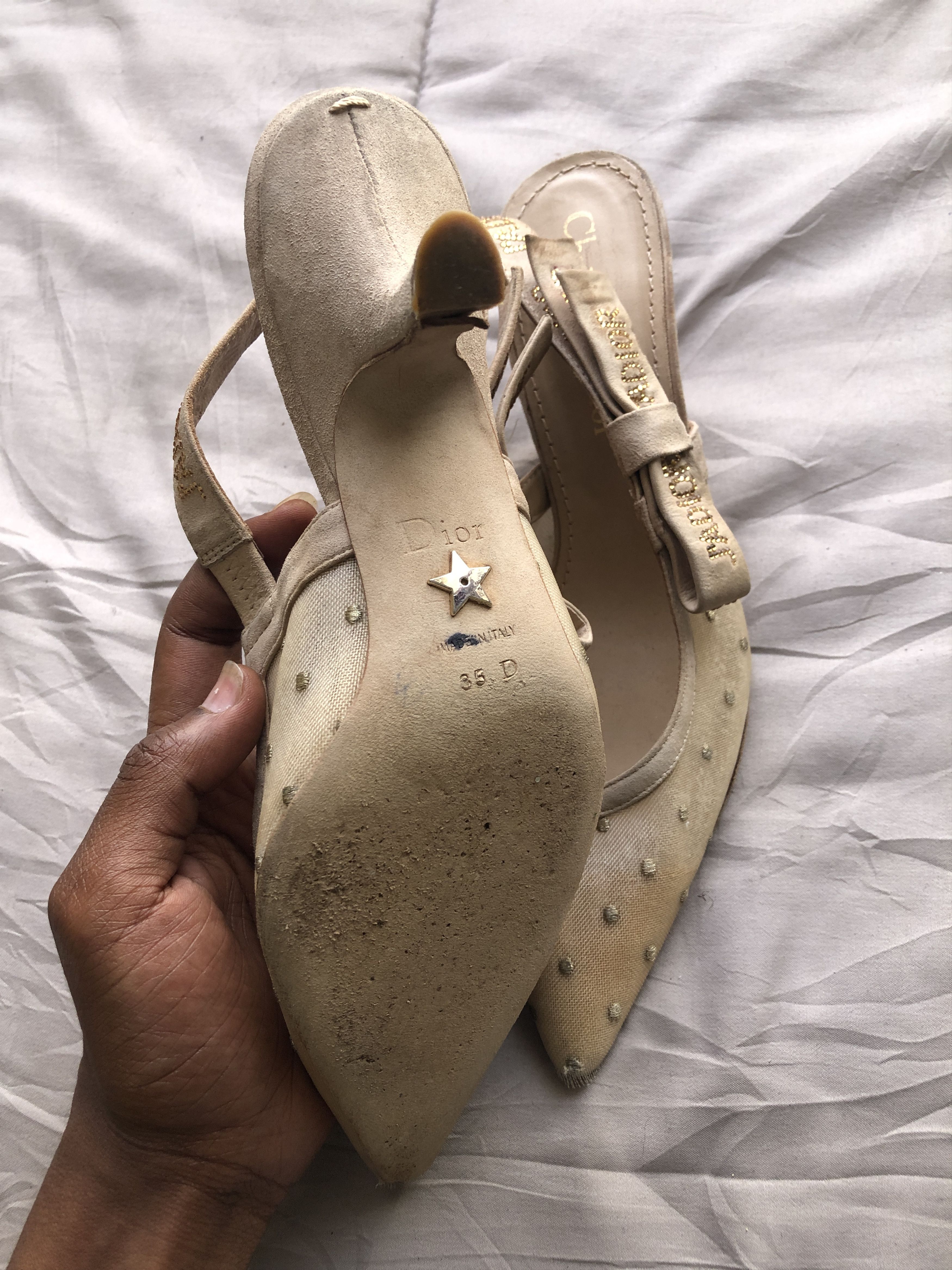 Dior Christian Dior kitten heels in beige Size US 5 / IT 35 - 4 Thumbnail