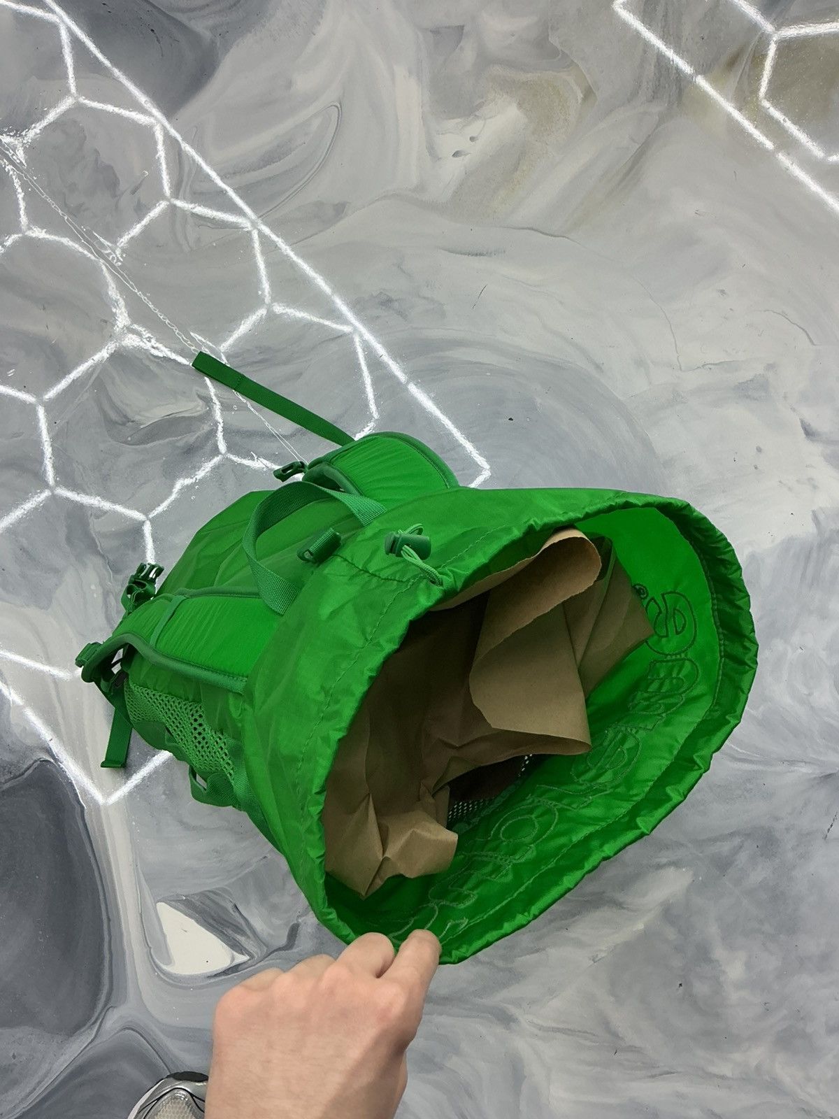 Supreme Supreme Mesh Box Logo Backpack Green Size ONE SIZE - 8 Thumbnail