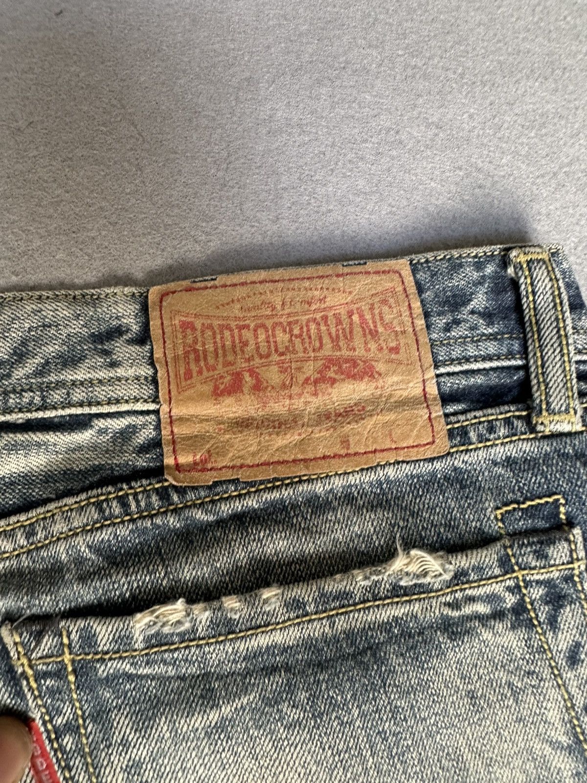 Japanese Brand Rodeo Crowns Japan Blue Faded Distressed Denim Size US 31 - 18 Thumbnail