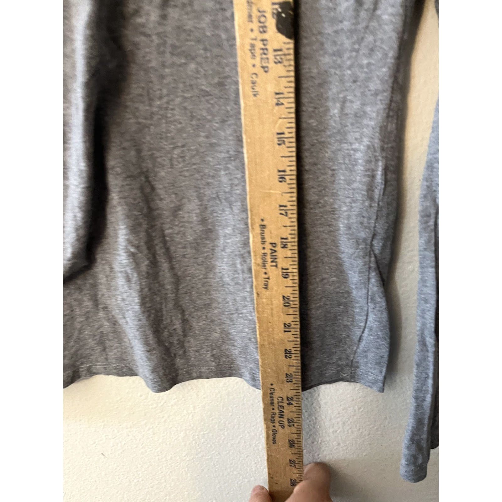 Vintage ACTIVE BASIC T-Shirt V-Neck Long Sleeve Cotton Tee Gray L Women Juniors Slim Stretch Shirt Size L / US 10 / IT 46 - 4 Thumbnail