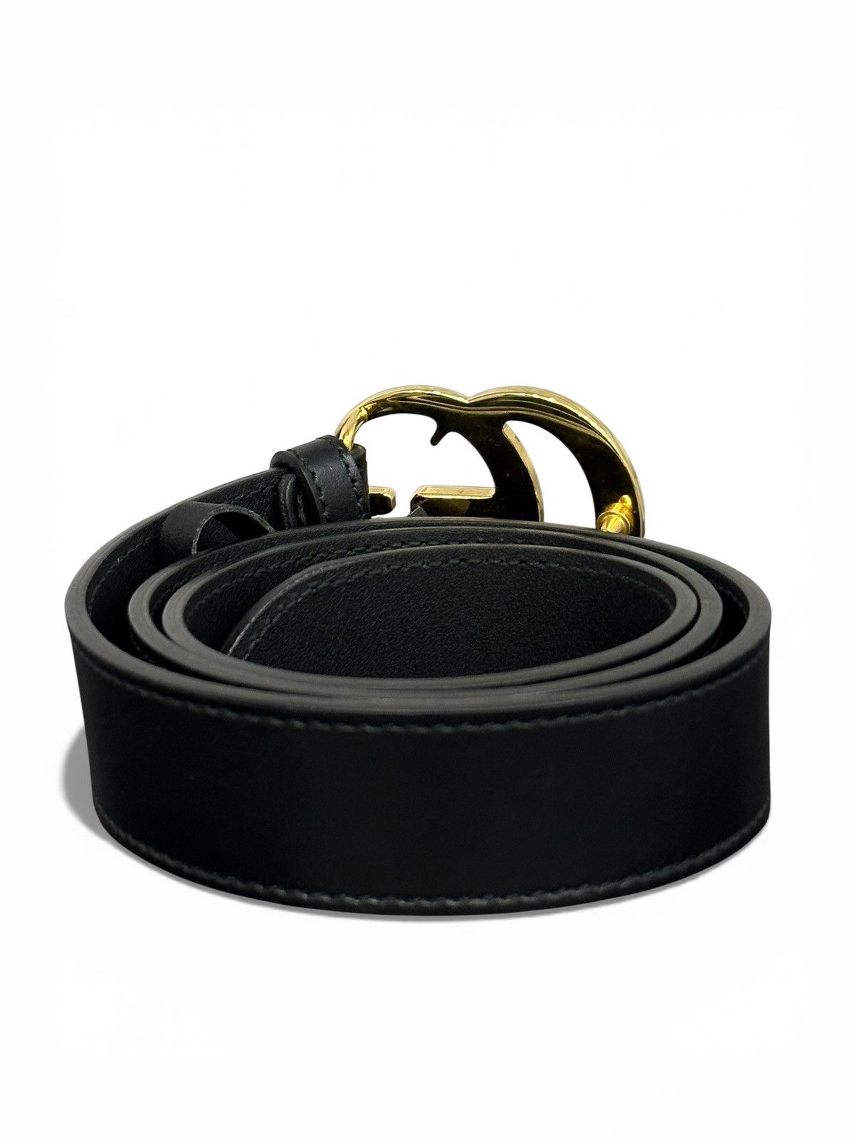 Gucci Gucci Black Gold GG Buckle Belt Size ONE SIZE - 3 Thumbnail