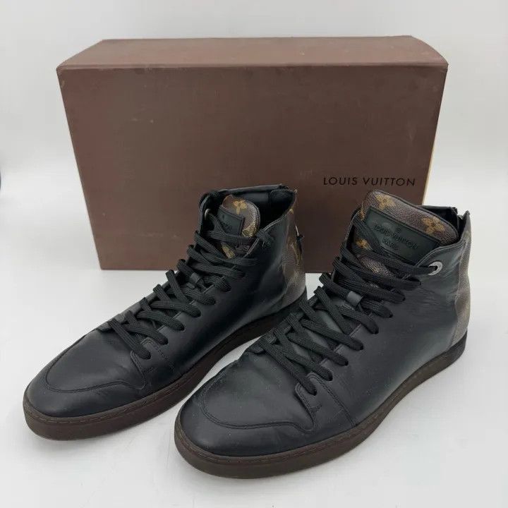 Louis Vuitton Louis Vuitton Black High-Top Lace-Up Sneakers -2508 Size US 8.5 / EU 41-42 - 1 Thumbnail