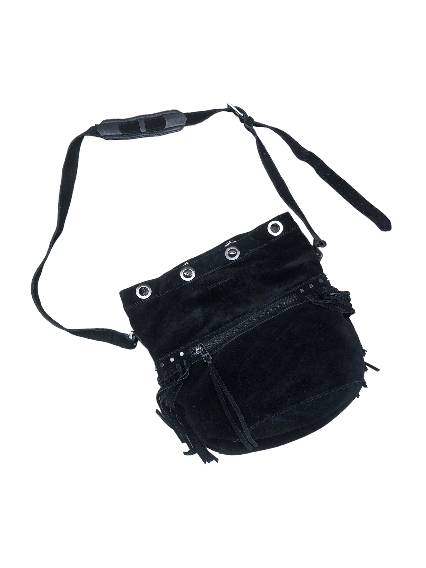 Zadig & Voltaire 🔥Y2K ZADIG & VOLTAIRE 'Bobo Gipsy' Black Suede Bucket Bag Size ONE SIZE - 1 Thumbnail