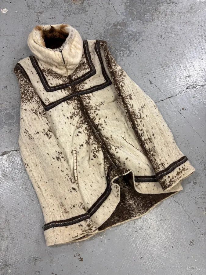 Roberto Cavalli FW1999 Roberto Cavalli Cow Print Fur Wool Jacket Size US L / EU 52-54 / 3 - 4 Thumbnail