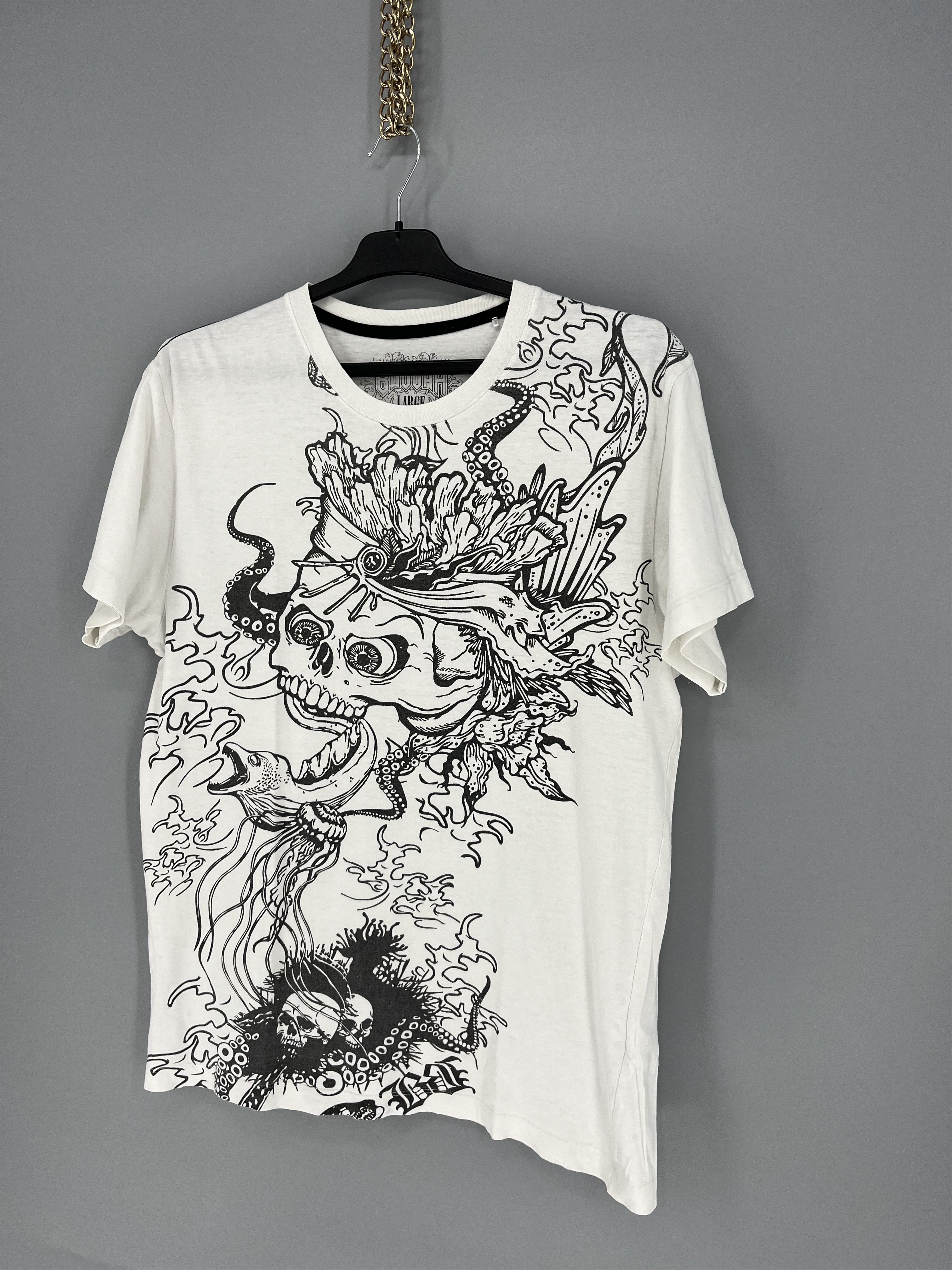 Vintage Vintage Big Buddha Skull Affliction Style Cyber-Y2K Tee Size US L / EU 52-54 / 3 - 3 Thumbnail
