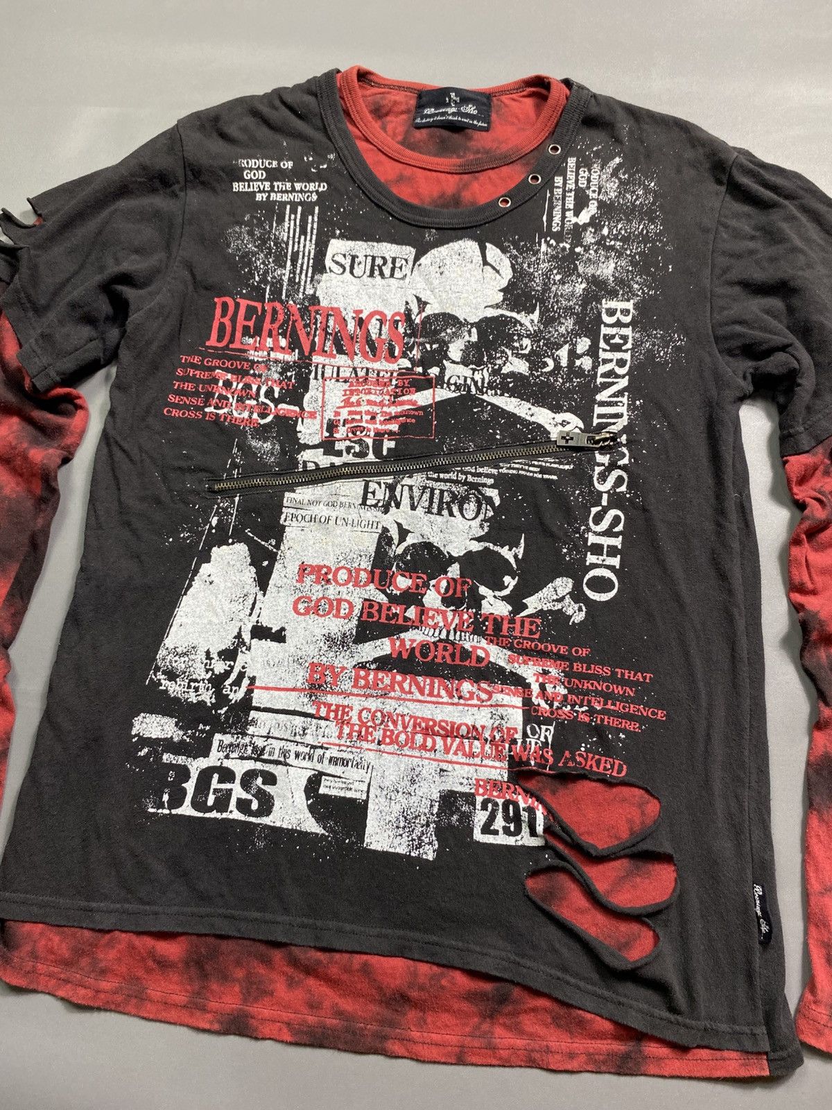 Japanese Brand BerningsSho Punk Style Double layer Longsleeve Size US L / EU 52-54 / 3 - 2 Thumbnail