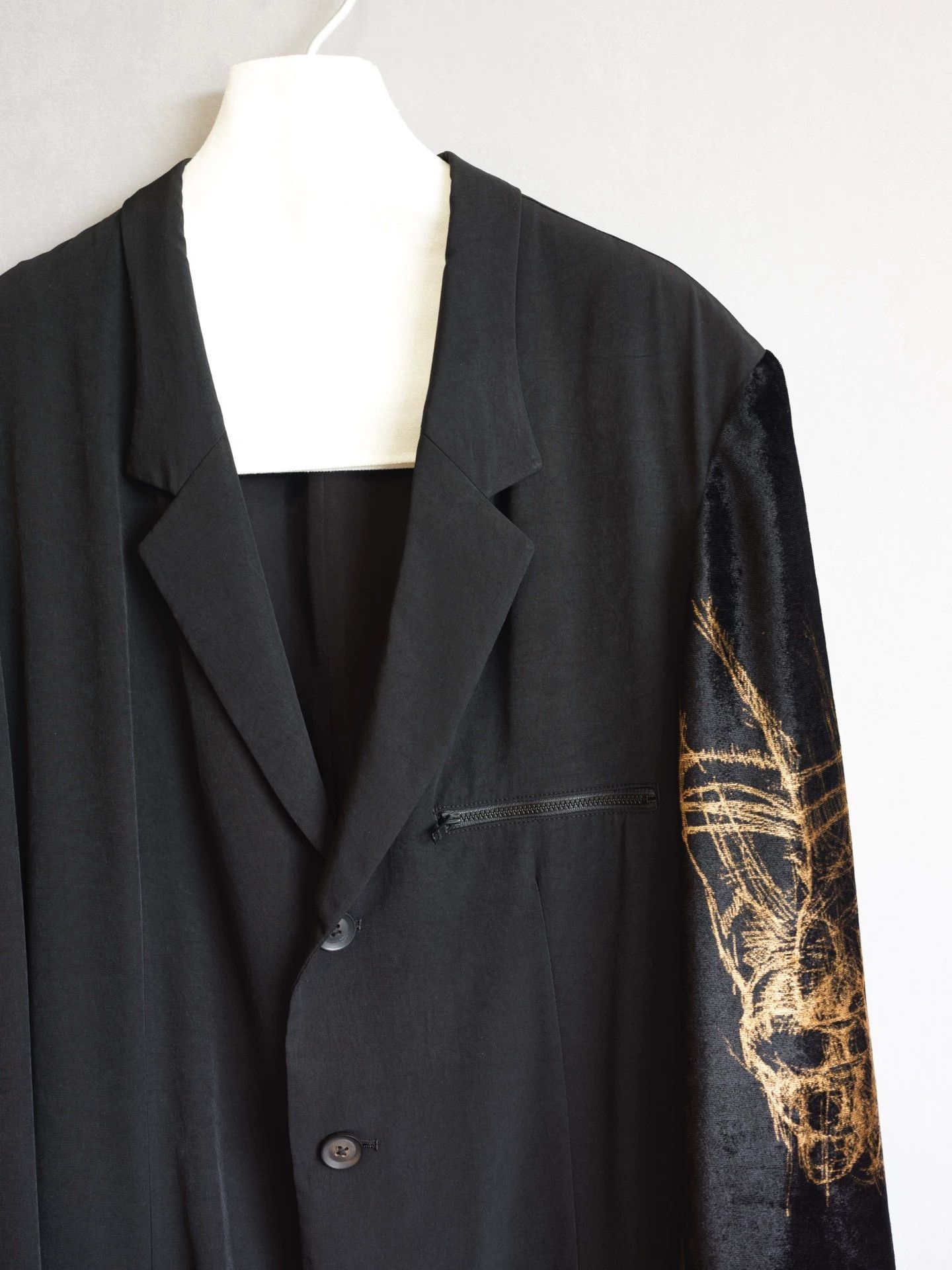Yohji Yamamoto Yohji Yamamoto 20SS Velvet-Sleeve Triacetate Mermaid Jkt Size US L / EU 52-54 / 3 - 2 Thumbnail