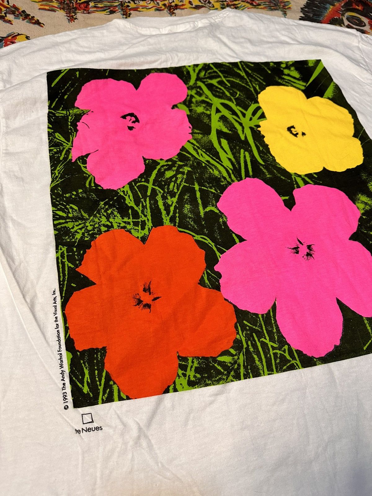 Andy Warhol × Vintage Vintage 90s Andy Warhol Flowers Pop Art T Shirt Size US XL / EU 56 / 4 - 7 Thumbnail