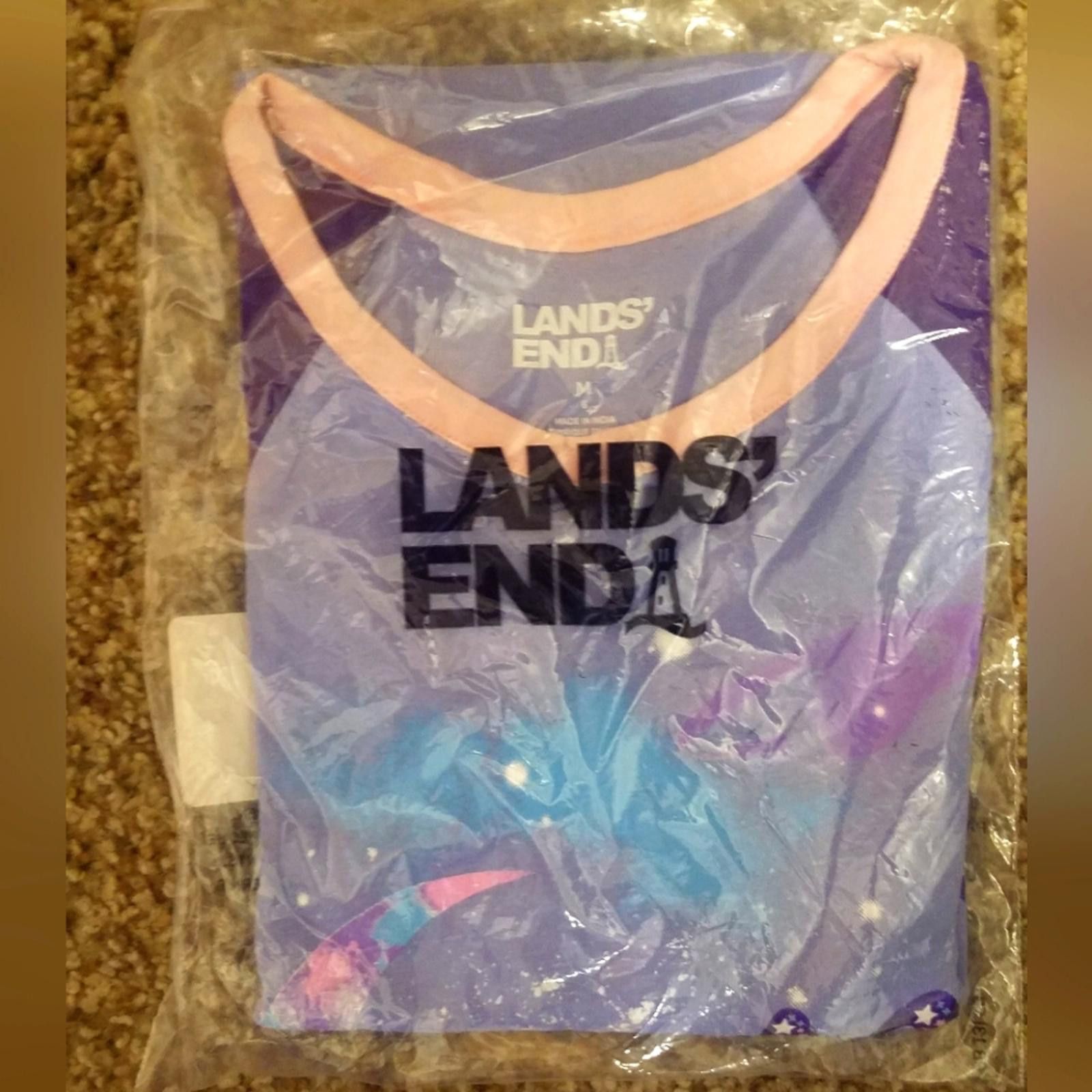 Lands' End NWT Lands' End Purple/Pink Galaxy Butterfly Tshirt Size Med Size US M / EU 48-50 / 2 - 1 Thumbnail