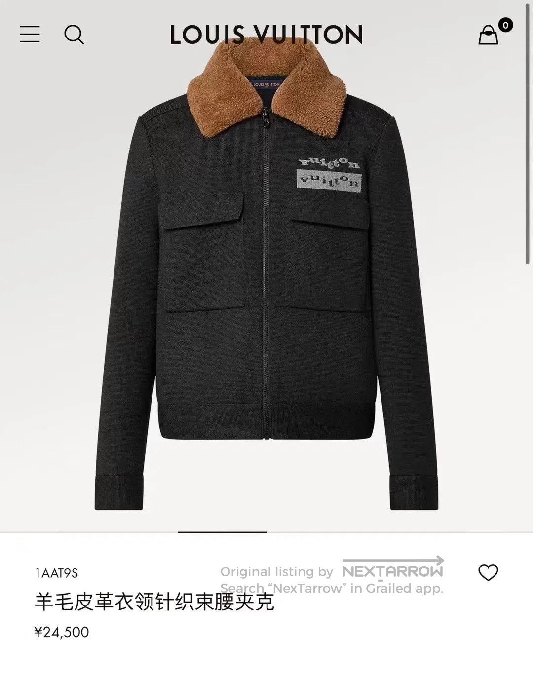Louis Vuitton Louis Vuitton Black Wool Collar Knit Zip-up Jacket| Size US L / EU 52-54 / 3 - 5 Thumbnail