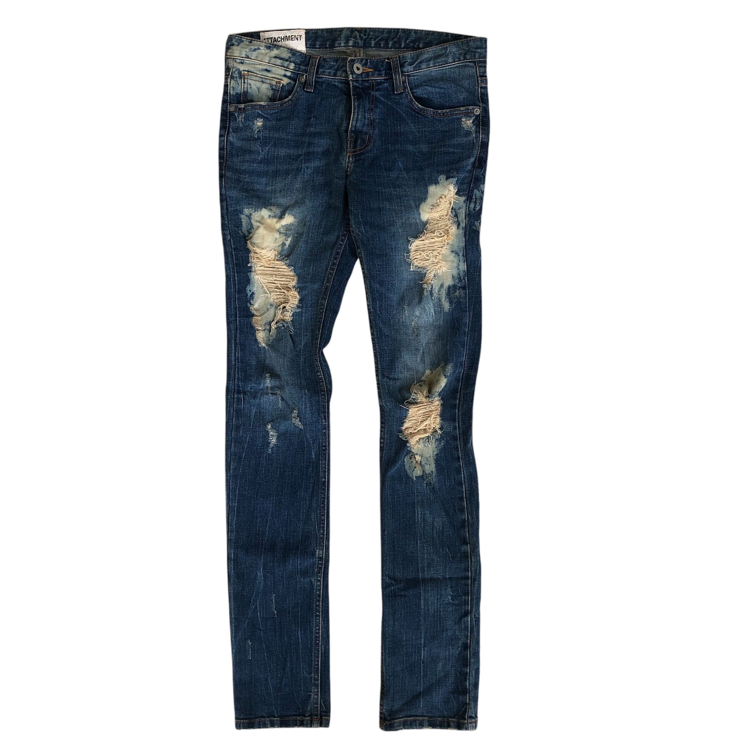 Kazuyuki Kumagai Attachment ATTACHMENT Distressed Bleached Denim by Kazuyuki Kumagai Size US 30 / EU 46 - 1 Thumbnail