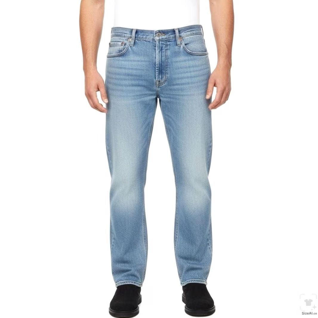 Levi's Levi's Jeans Mens 36x30 Light Wash Straight Denim Zip Fly High Rise 5-Pocket Logo 100% Cotton Regular Blue Size US 36 / EU 52 - 4 Thumbnail