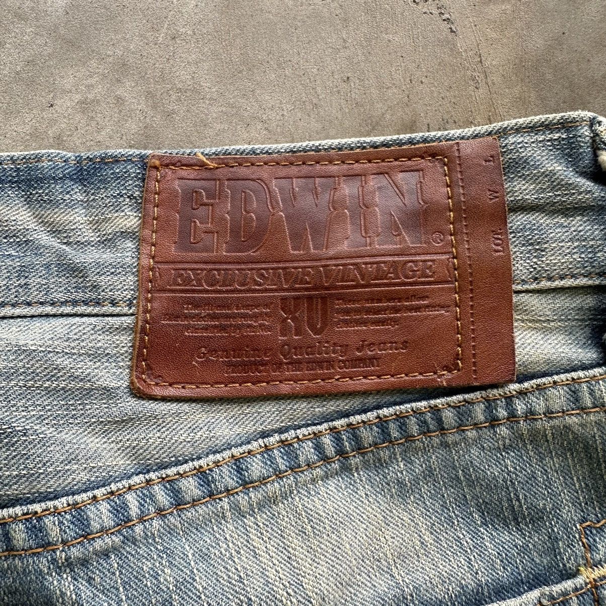 Japanese Brand Vintage 💥 Edwin Patchwork Faded Rusty Denim Jean Pant Faded Size US 32 / EU 48 - 14 Thumbnail