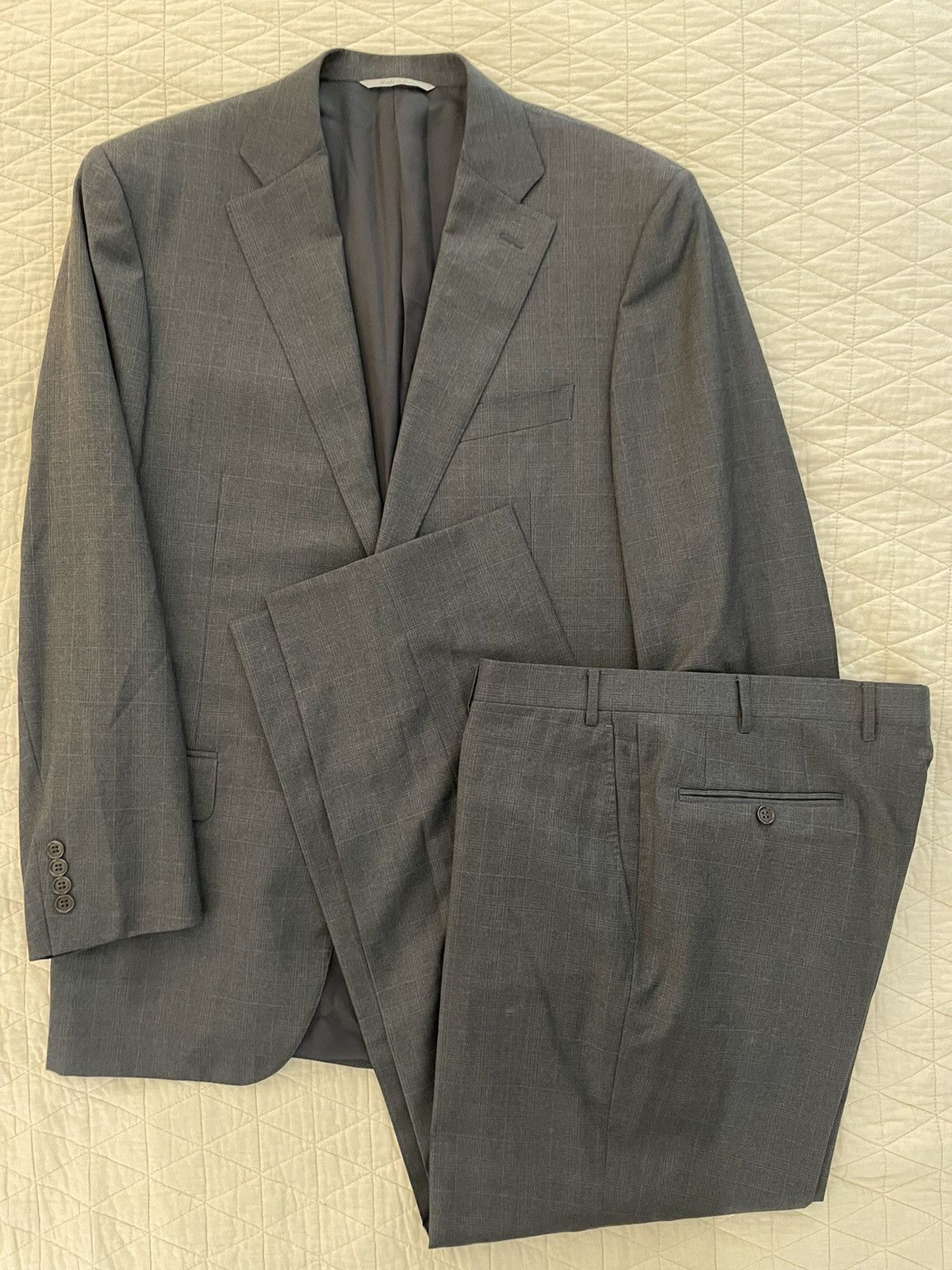 Canali Subtle Check Wool Suit Size 42L - 1 Thumbnail