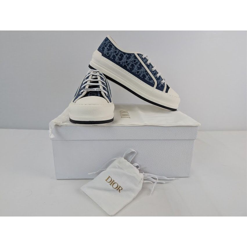 Dior o1rshd1 Walk'n'Dior Platform Sneaker Blue Stonewashed Effect Size US 11 / IT 41 - 19 Thumbnail