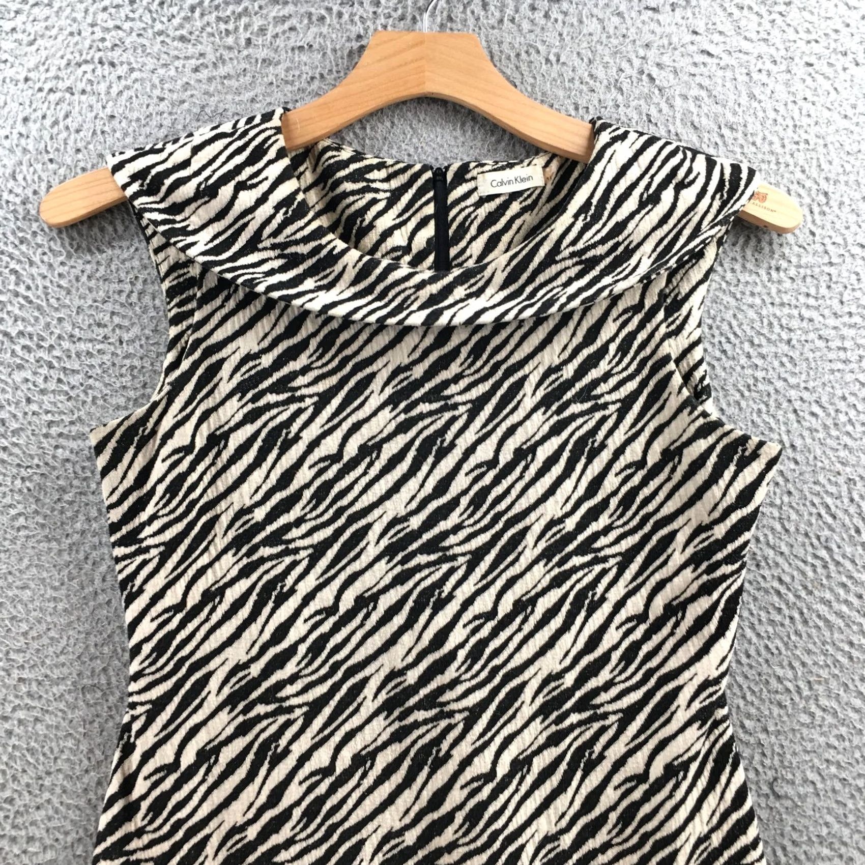 Calvin Klein Calvin Klein Sheath Dress Womens 10P Multicolor Zebra Print Sleeveless Casual Dress Size L / US 10 / IT 46 - 2 Thumbnail