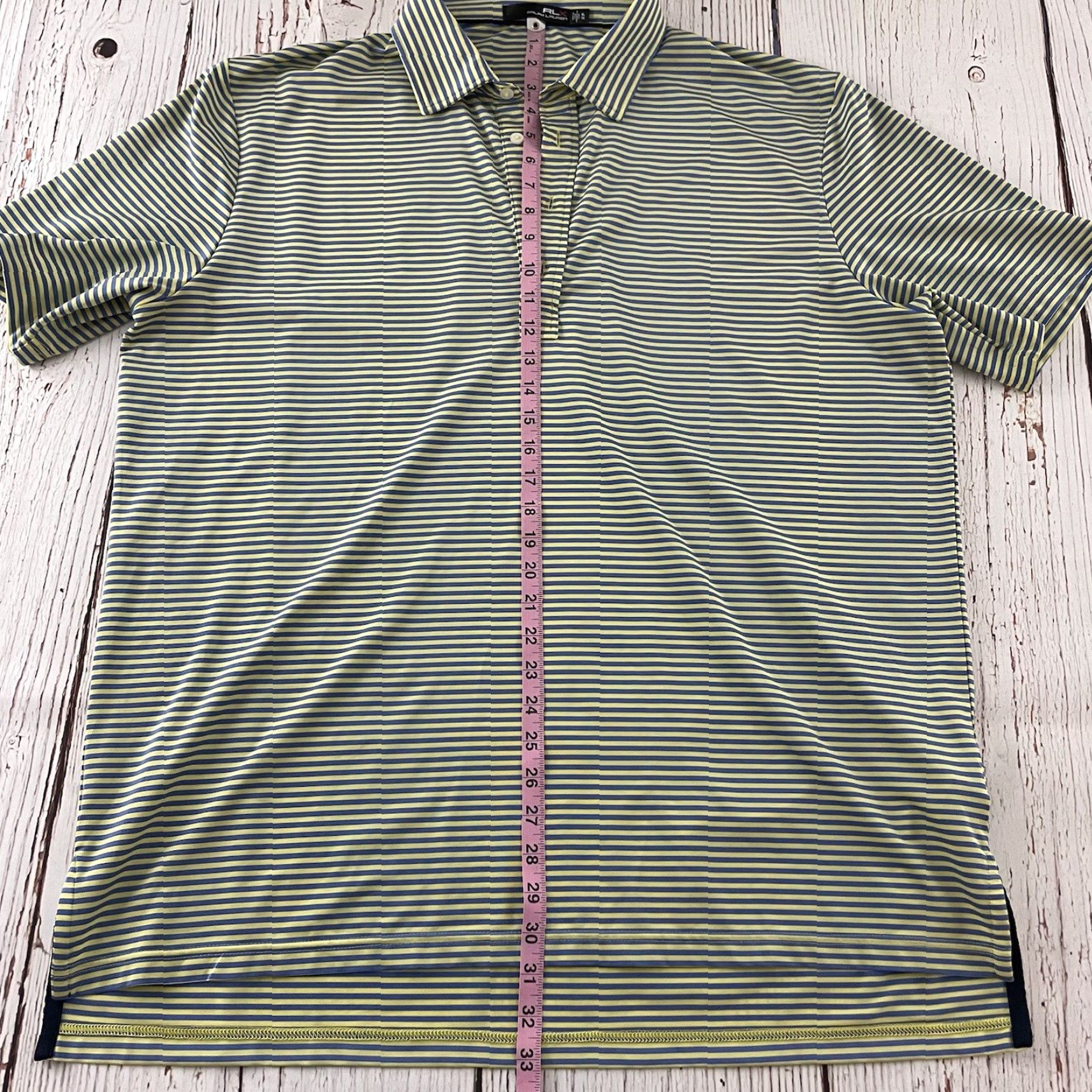 Ralph Lauren VINTAGE Ralph Lauren RLX Striped Short Sleeve Golf Polo Shirt Men's XL Yellow Blue Size US XL / EU 56 / 4 - 4 Thumbnail