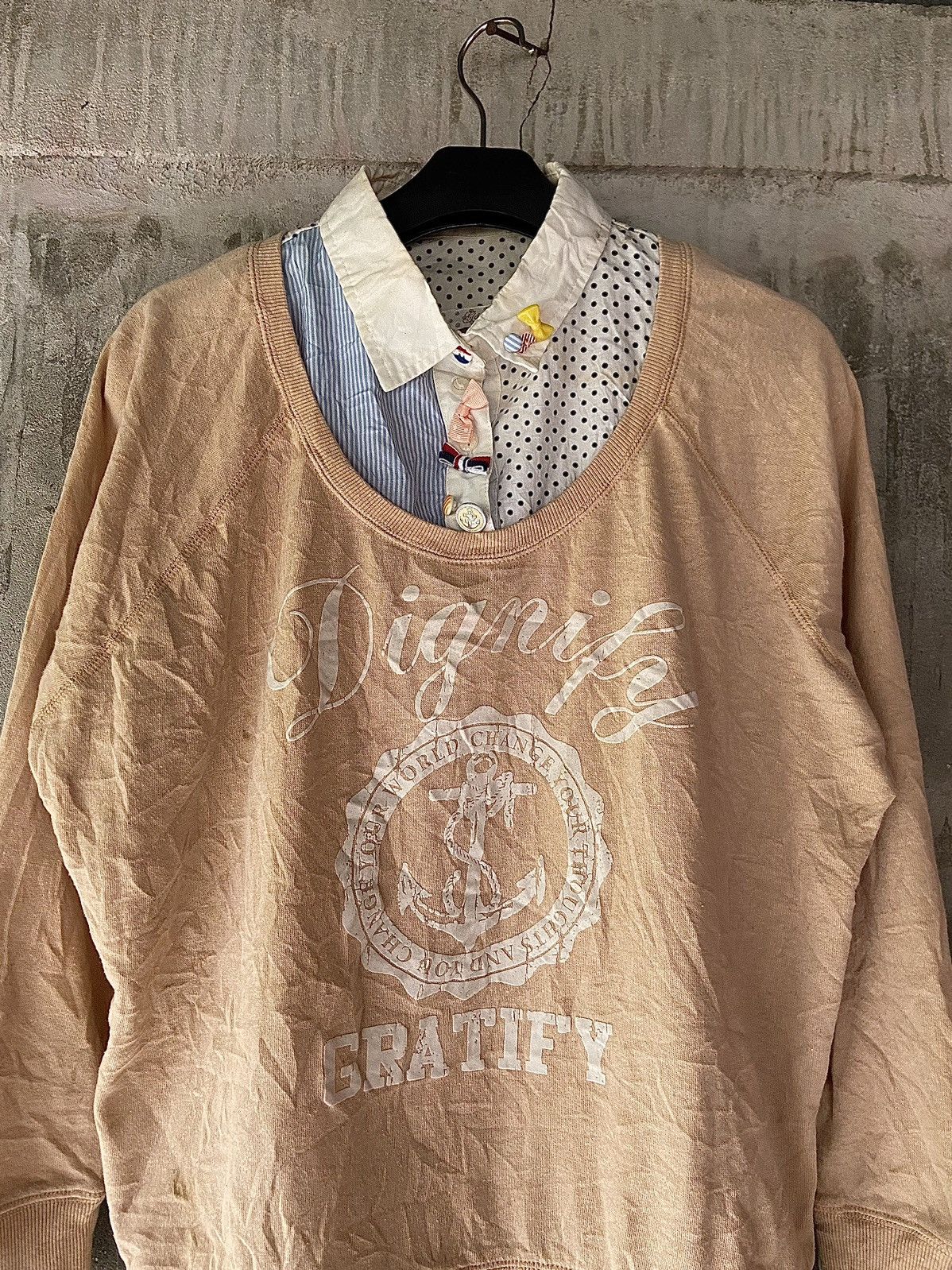 Beauty Beast × Hysteric Glamour × Japanese Brand DOUBLE LAYER DIGNIFY GRAIFIY SWEATSHIRT BUTTON UP SHIRT Size US M / EU 48-50 / 2 - 3 Thumbnail