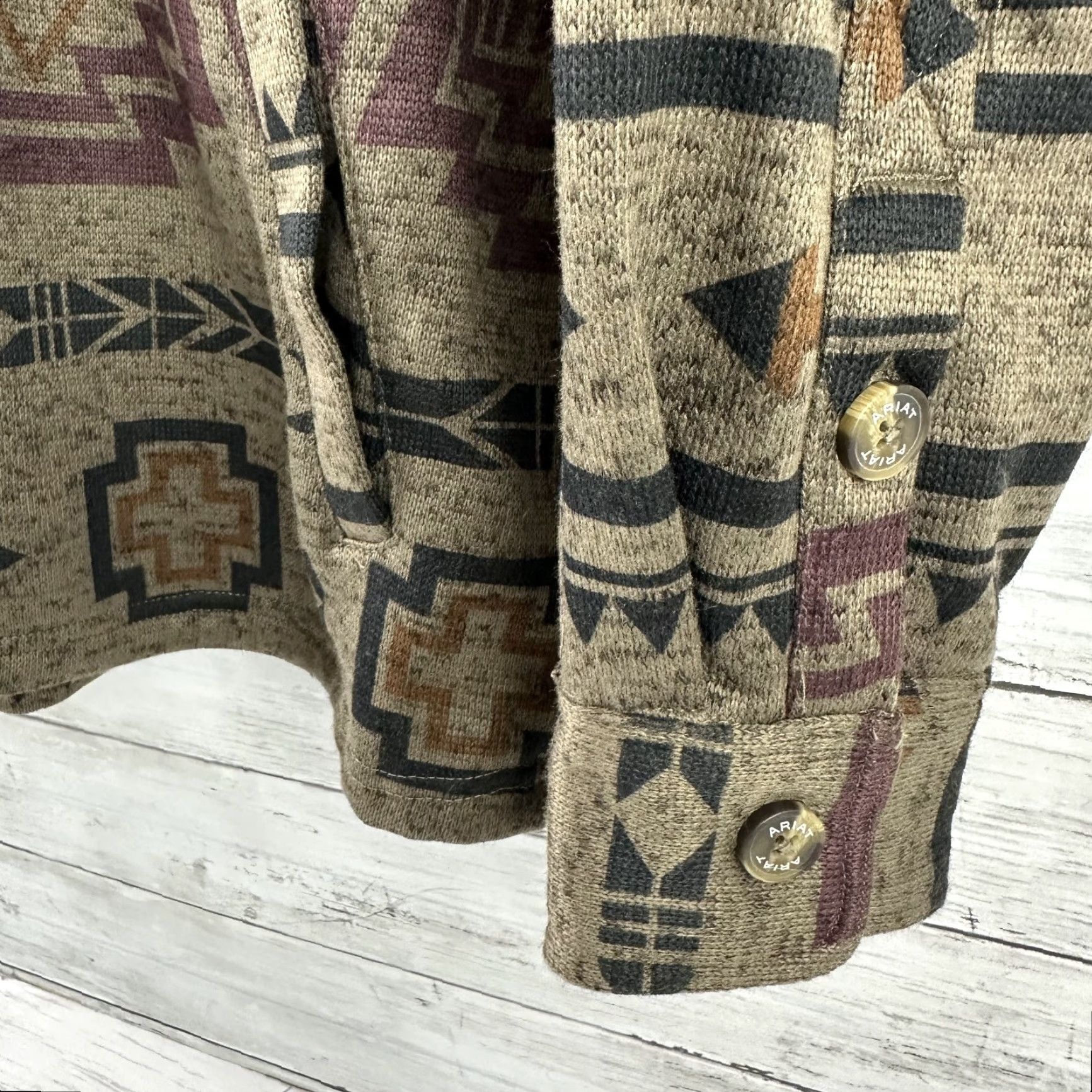 Ariat Ariat Caldwell Jacket Mens M Brown Sweater Fleece Southwestern Button-Up Shacket Size US M / EU 48-50 / 2 - 4 Thumbnail
