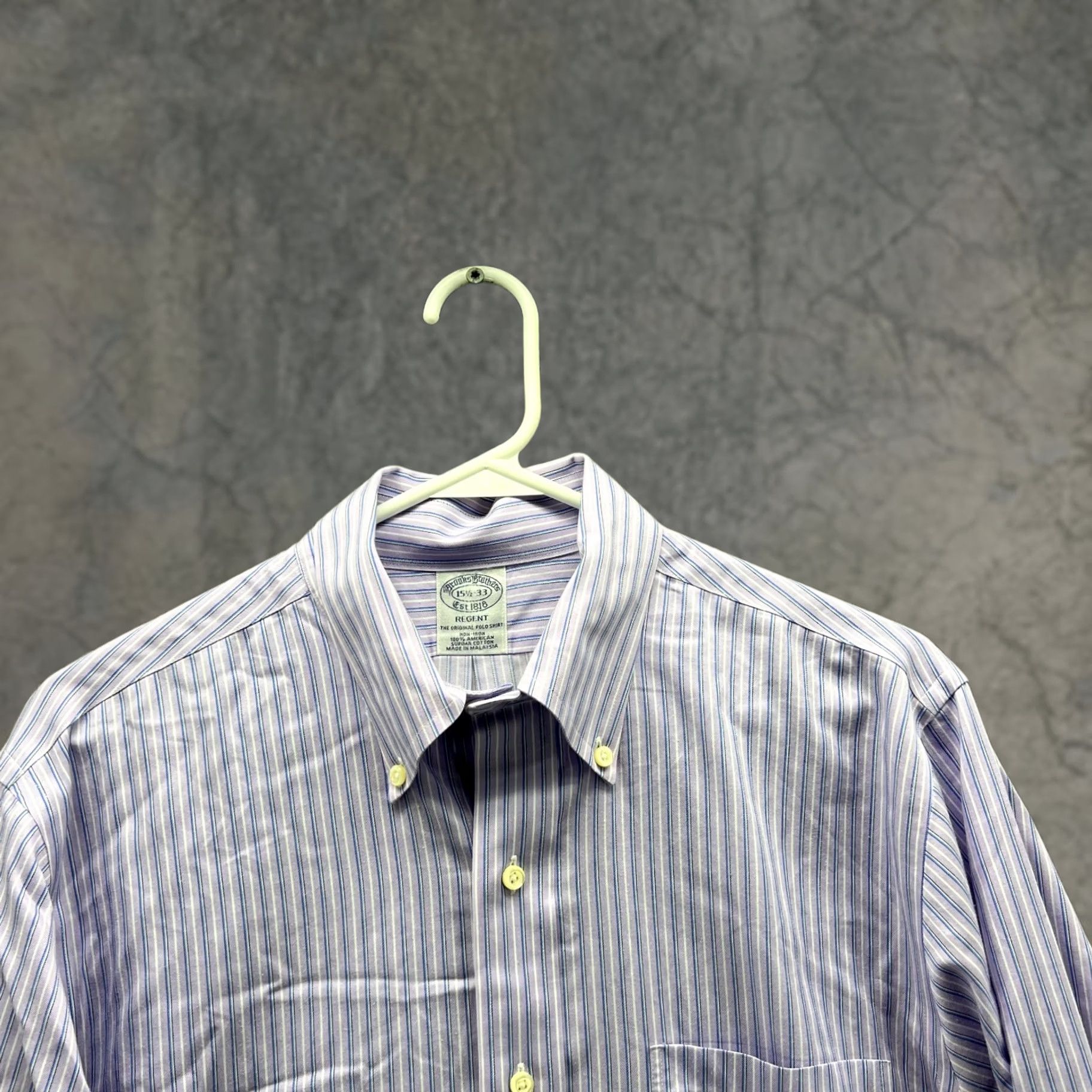 Brooks Brothers Brooks Brothers Shirt Men 15.5 33 Adult Purple Striped Button-Down Regent Button-Up Long Sleeve N/A Size US L / EU 52-54 / 3 - 1 Thumbnail