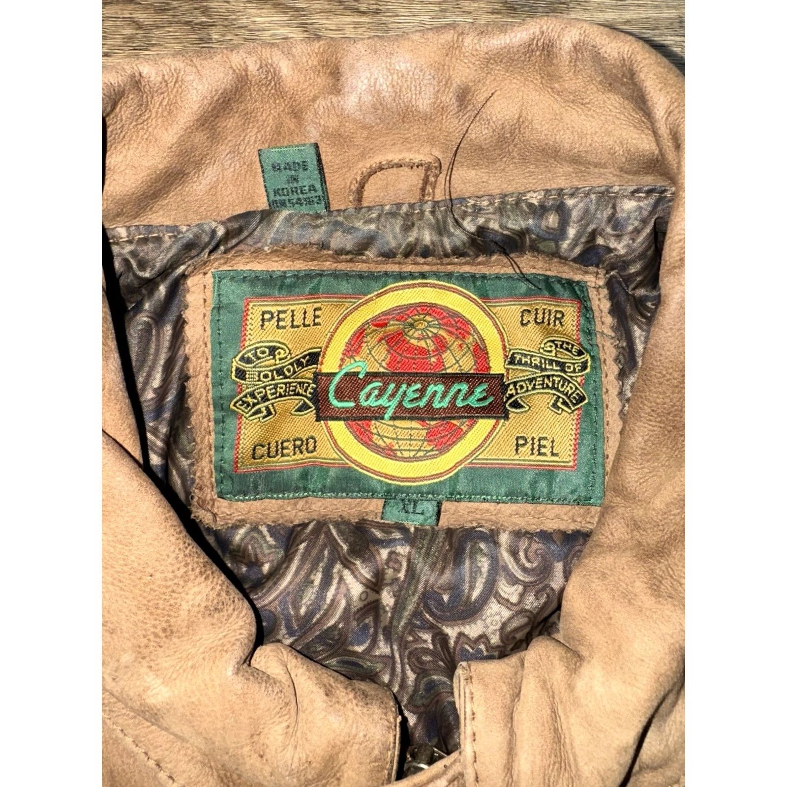 Vintage Vintage Cayenne Leather Bomber Jacket - Brown - Mens - XL - Zip - Softshell Size US XL / EU 56 / 4 - 2 Thumbnail