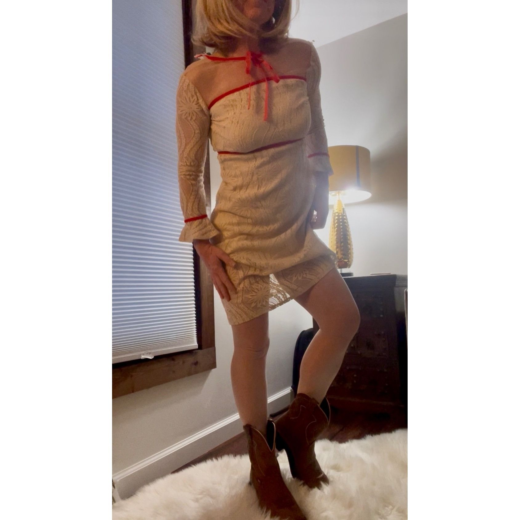 Other Dza Midi Dress Women's Medium Long Sleeve Slip Covered In La Size M / US 6-8 / IT 42-44 - 1 Thumbnail