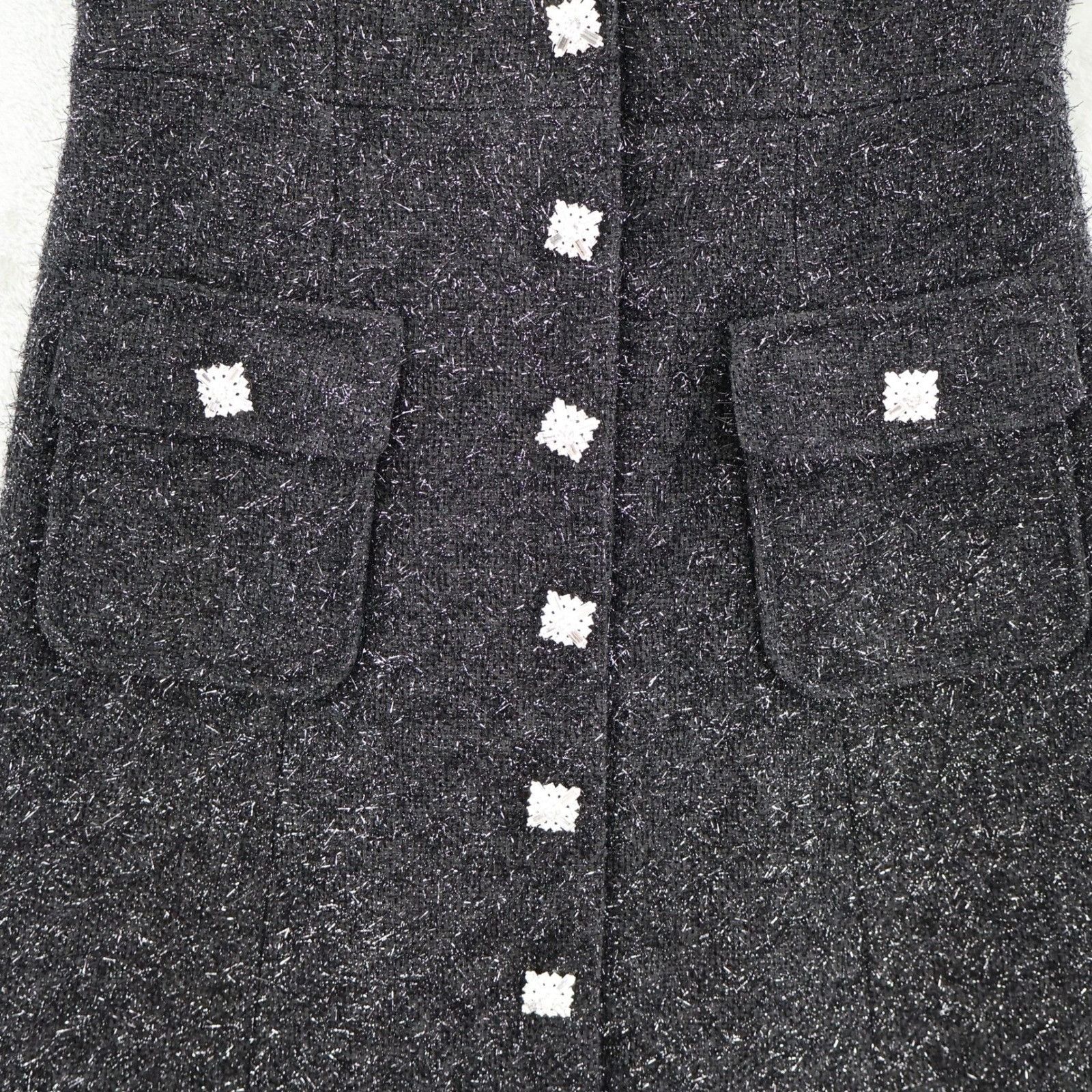 Self-Portrait Self Portrait Tinsel Boucle Button Front Midi Dress Size 2 Size XS / US 0-2 / IT 36-38 - 5 Thumbnail