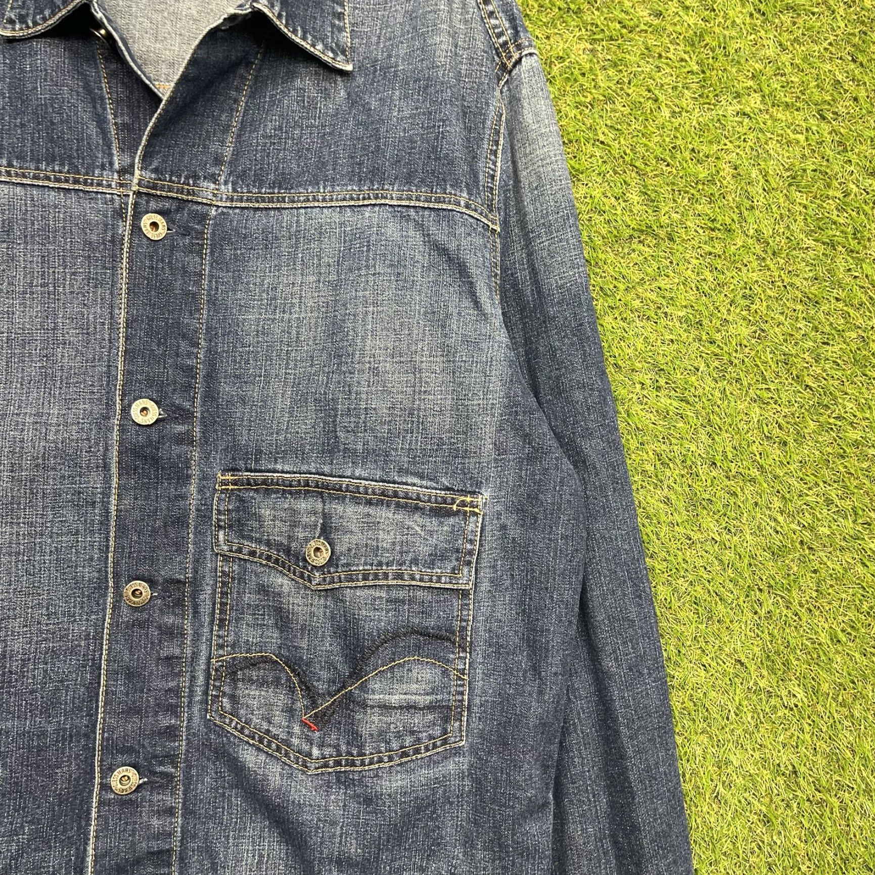 Guess GUESS Denim Jacket Mens XL Blue Trucker Workwear Vintage Style Casual Cockpit All Seasons Size US 36 / EU 52 - 2 Thumbnail