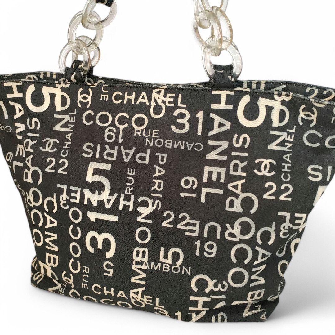 Chanel Chanel - Coco Line Tote Handbag Shoulder Bag Gray Black Size ONE SIZE - 2 Thumbnail